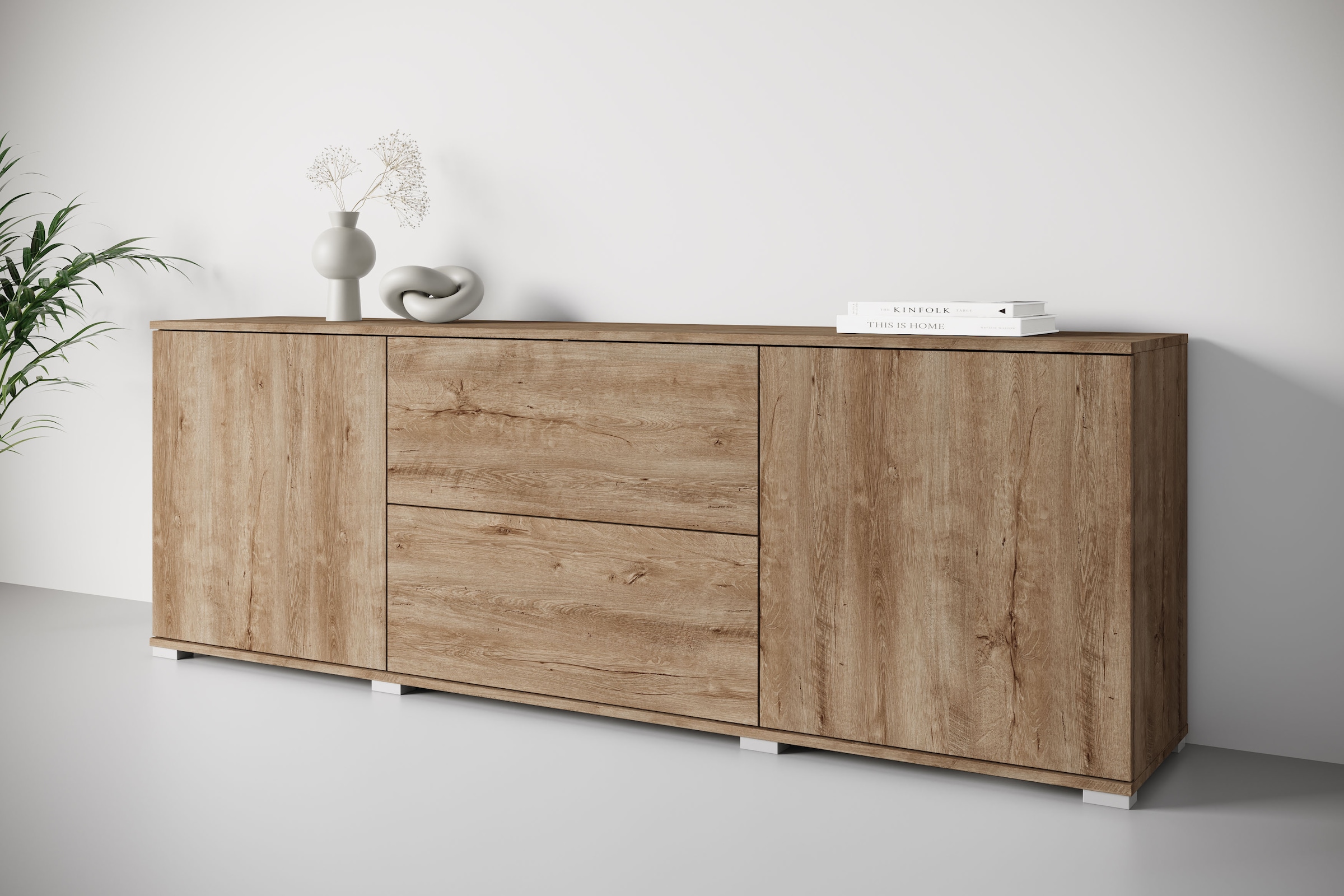 INOSIGN Lowboard »Kenia«, (1 St.), Der moderne TV-Schrank, mit 2 Türen und 2 Schubladen, Breite 180 cm