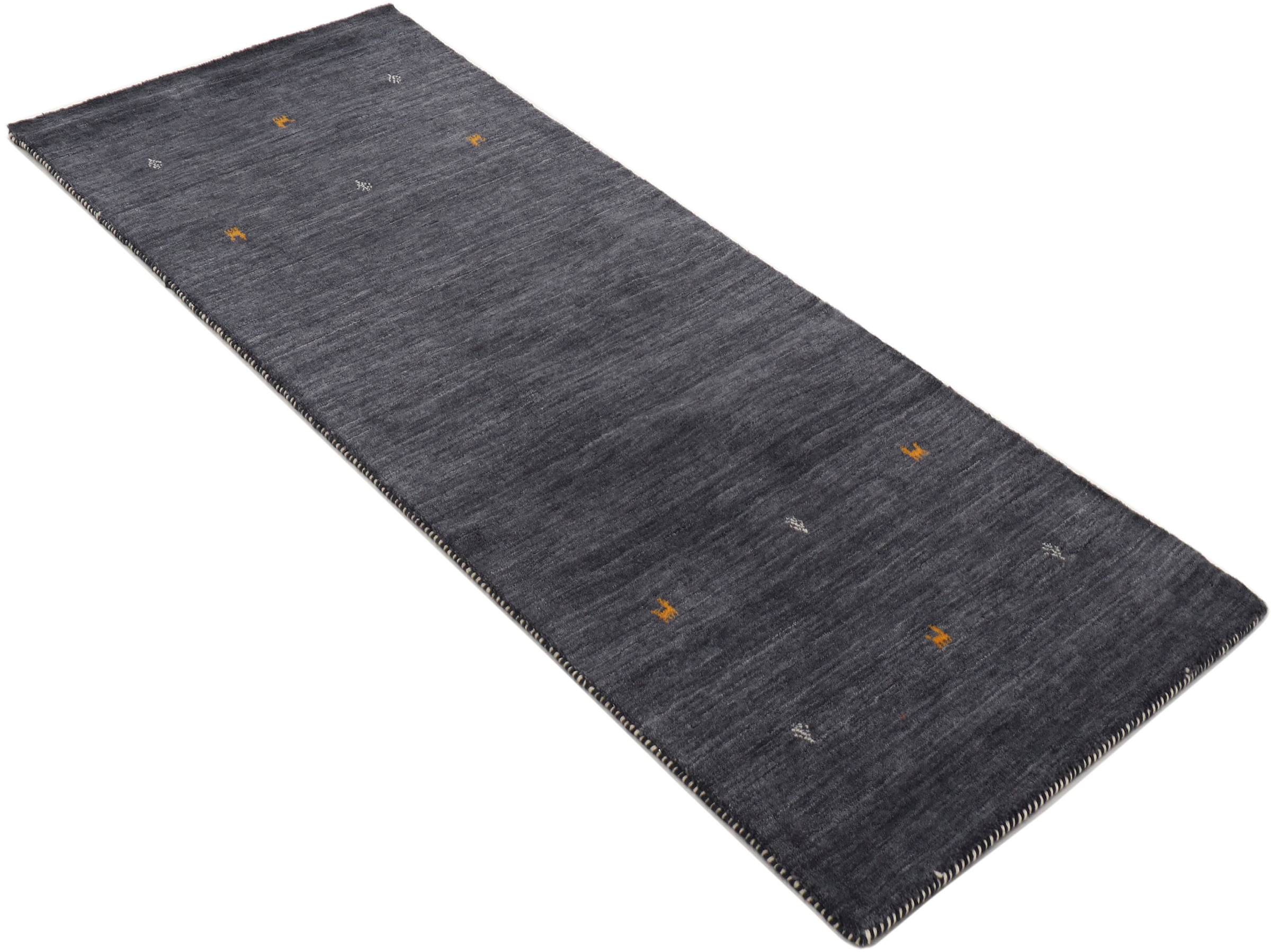 carpetfine Wollteppich »Gabbeh Uni, auch als Läufer erhältlich«, rechteckig, 15 mm Höhe, reine Wolle, handgewebt, Gabbeh Loom Tiermotiv, große Farbauswahl