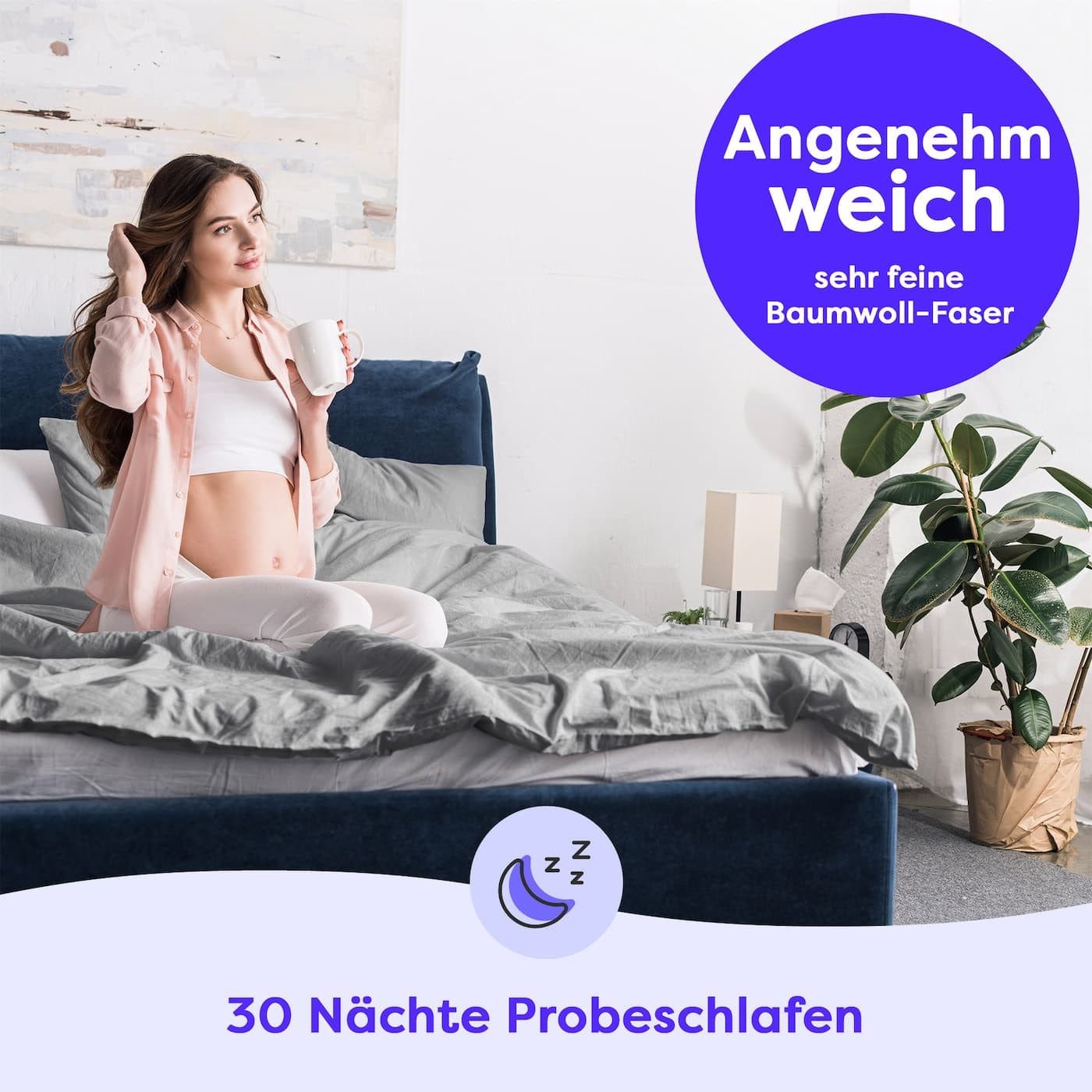Wolkenfeld Bettwäsche »Mako-Satin Baumwollsatin Sommerbettwäsche« 2 Stk. 135x200 cm, 155x220, 200x200 & Übergrößen I inkl. Kissenbezüge 80x80