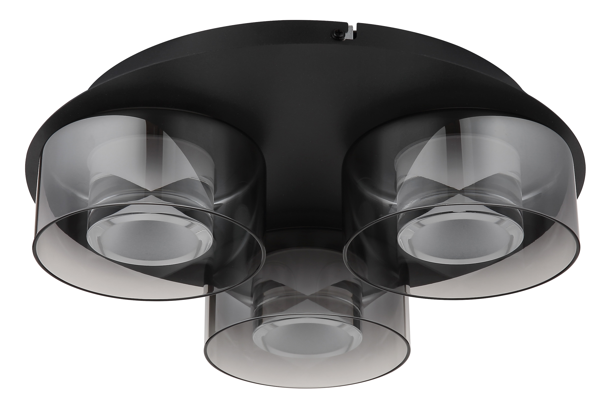 GLOBO LIGHTING LED Deckenleuchte »BELINDA«, Leuchtmittel LED-Modul | LED fest integriert, Deckenlampe/Glas rauchfarben/4000K/ ø: 380mm/Wohnzimmer