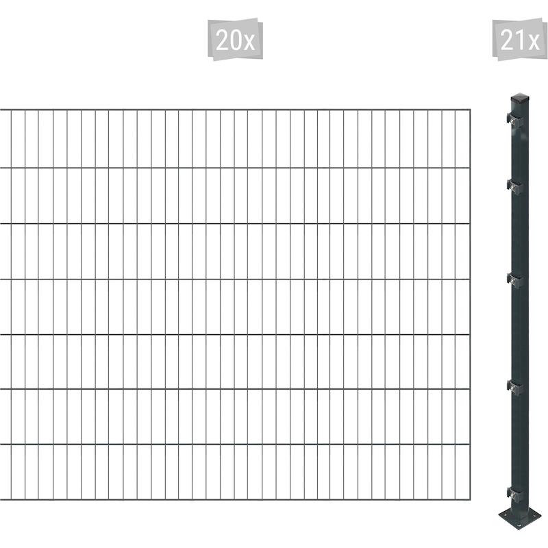 ARVOTEC Einstabmattenzaun »ESSENTIAL 140 zum Einbetonieren« Zaunhöhe 140 cm, Zaunlänge 2 - 60 m anthrazit