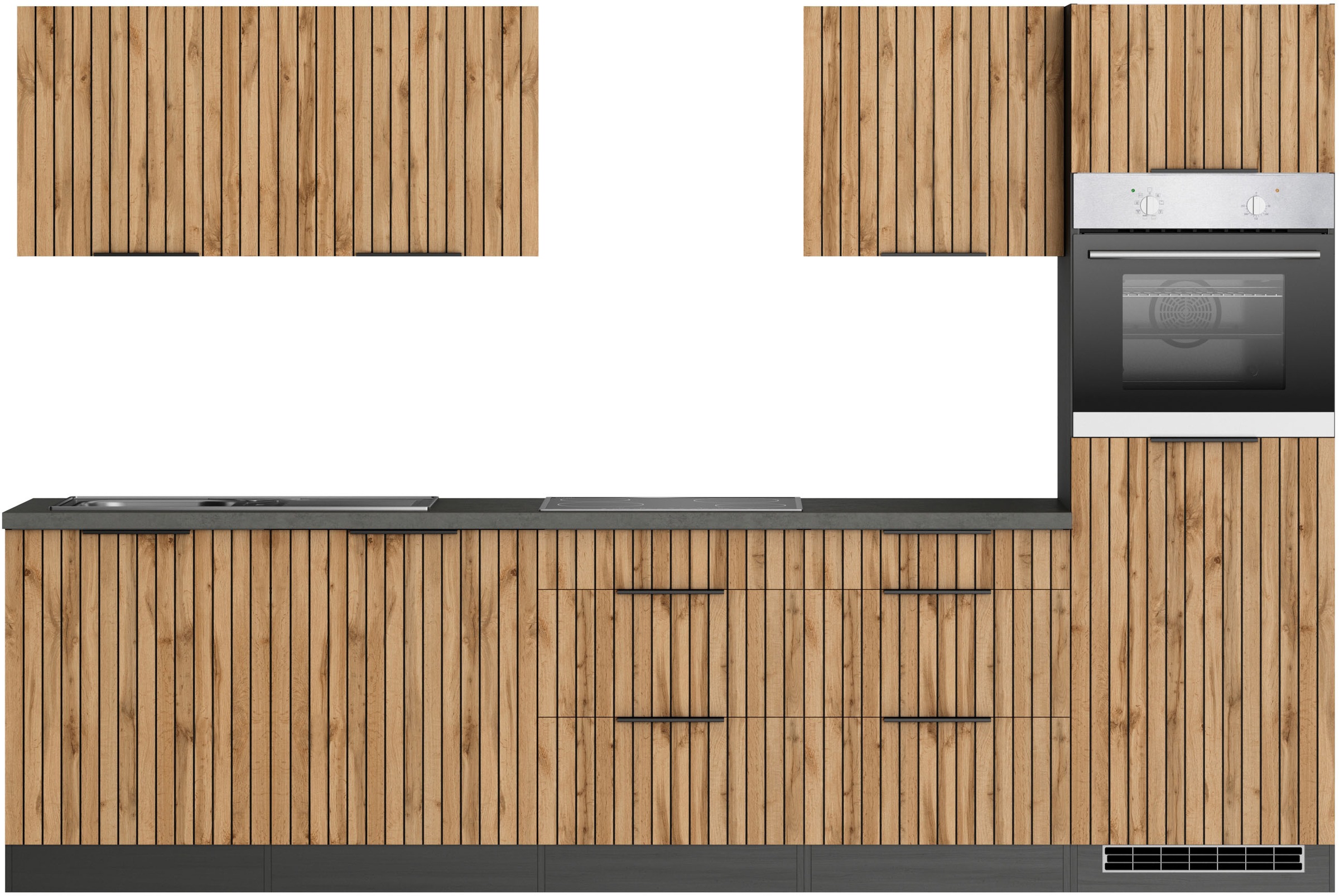 KOCHSTATION Küchenzeile »KS-Lagos, Breite 300 cm, wahlweise mit E-Geräten« günstig online kaufen