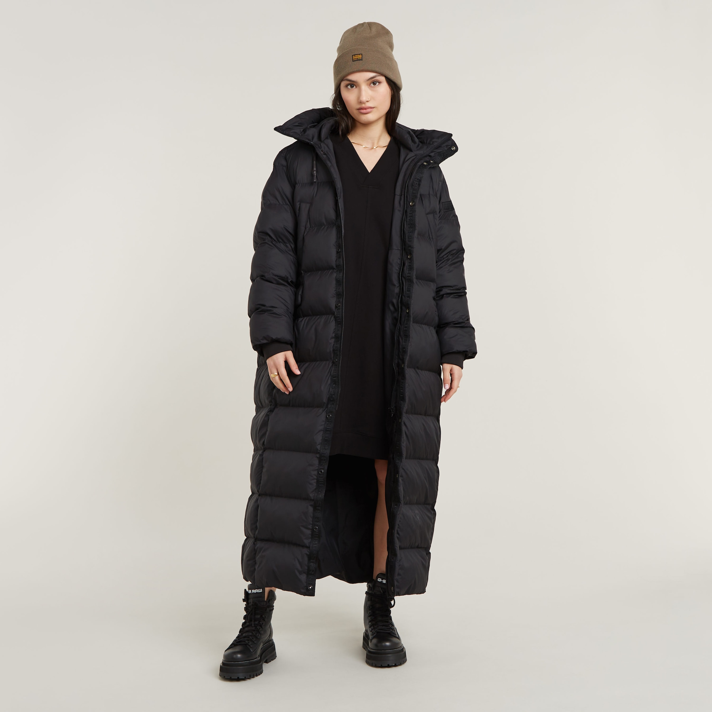 G-STAR Steppjacke »Whistler Long Puffer«, mit Kapuze, mit zusätzlichem Kordelzug innen