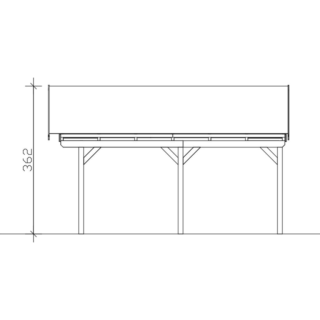 Skanholz Doppelcarport »Fichtelberg«, Leimholz-Nordisches Fichtenholz, weiß