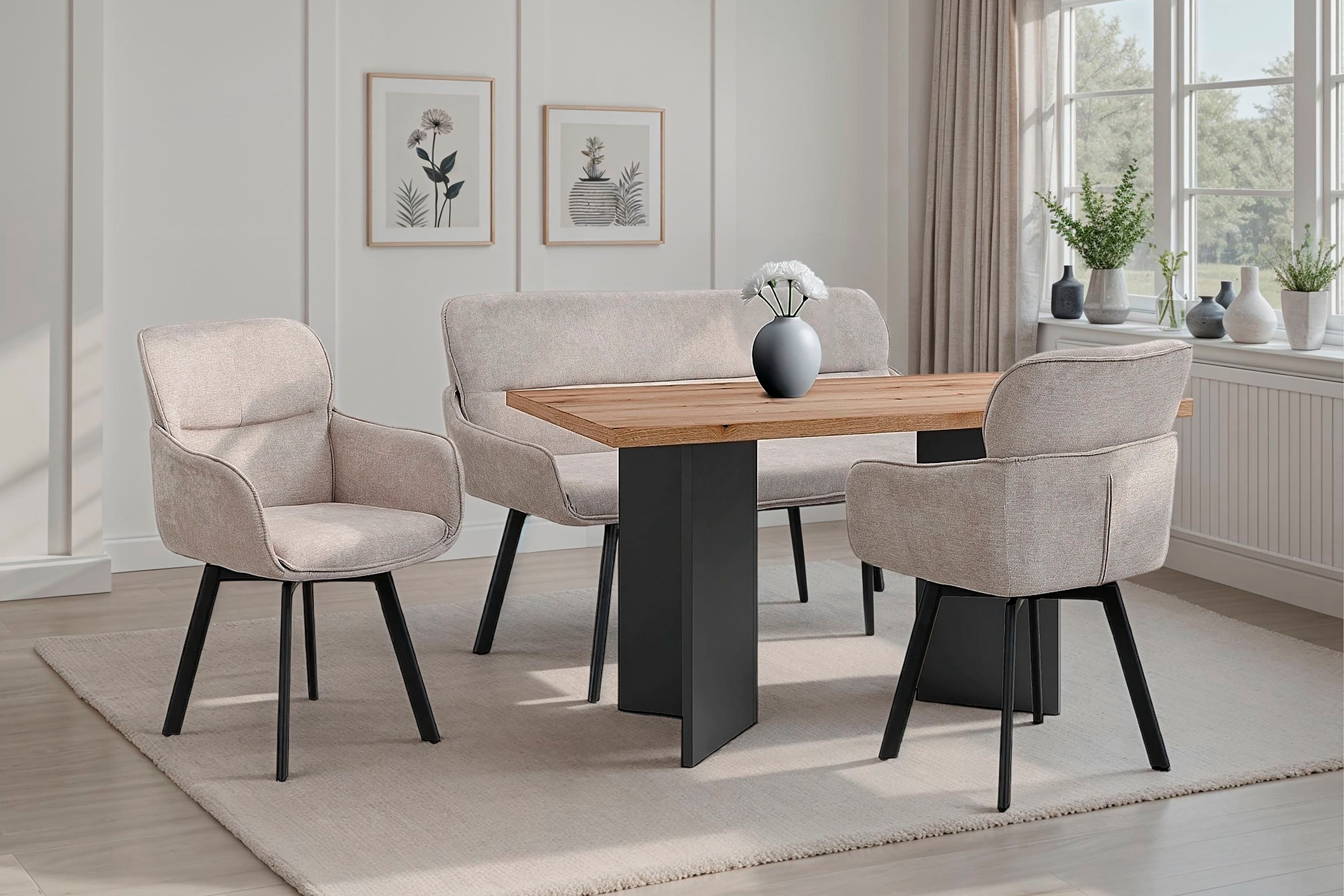 byLIVING Esszimmerstuhl »Rico« (Set) 2 Stk. Webstoff 360 Grad drehbar in ve günstig online kaufen