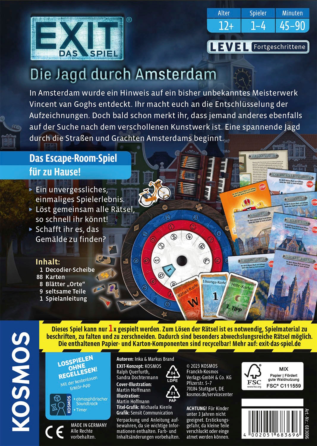 Kosmos Spiel »EXIT, Das Spiel: Die Jagd durch Amsterdam (F)« Made in Germany