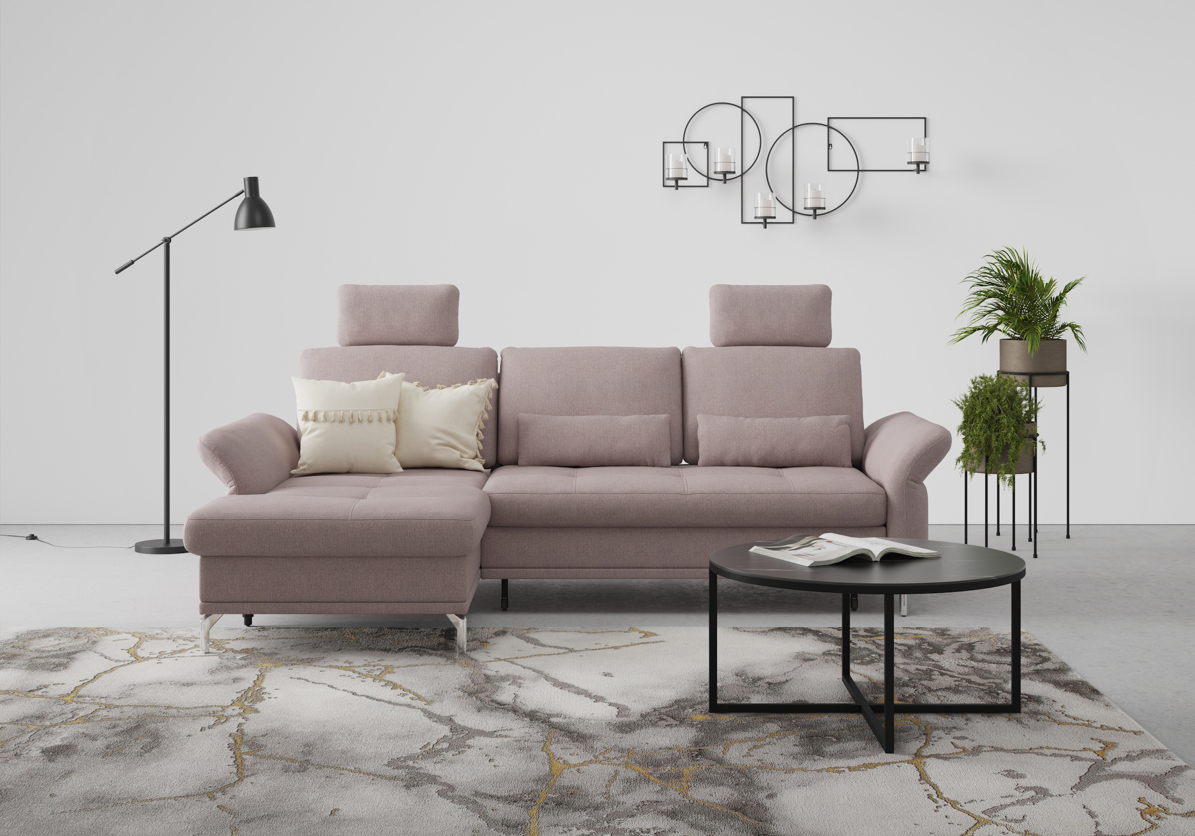 INOSIGN Ecksofa »Palm Beach L-Form«, Federkern, mit Sitztiefenverstellung, günstig online kaufen