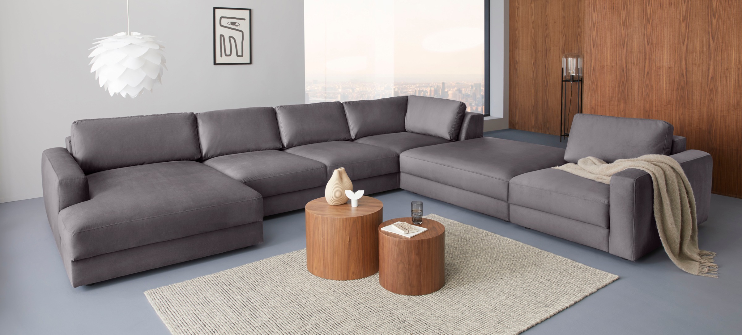 Places of Style Wohnlandschaft »Bloomfield, U-Form«, In verschiedenen Größen bestellbar