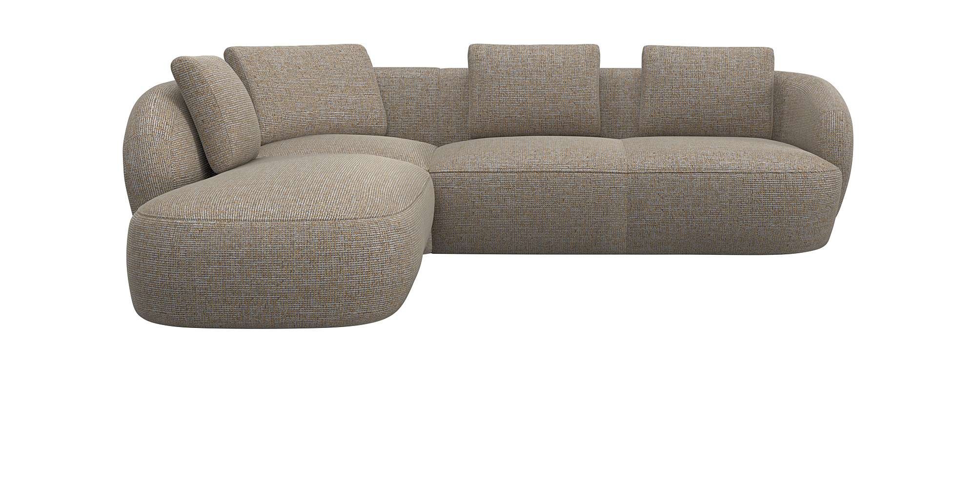 FLEXLUX Ecksofa »Torino, rund, L-Form, Sofa-Ecke mit Ottomane«, Modernes, o günstig online kaufen