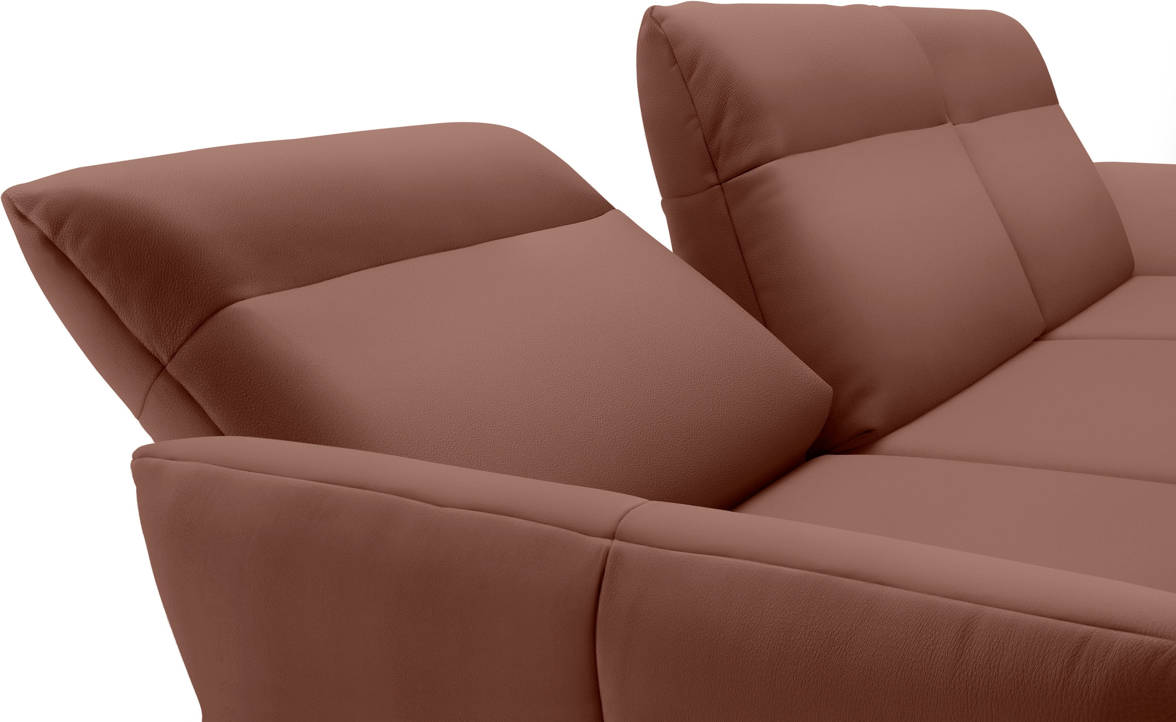 Creation BY ROLF BENZ Ecksofa »CR.460«, Sockel in Eiche, Winkelfüße in Umbragrau, Breite 318 cm