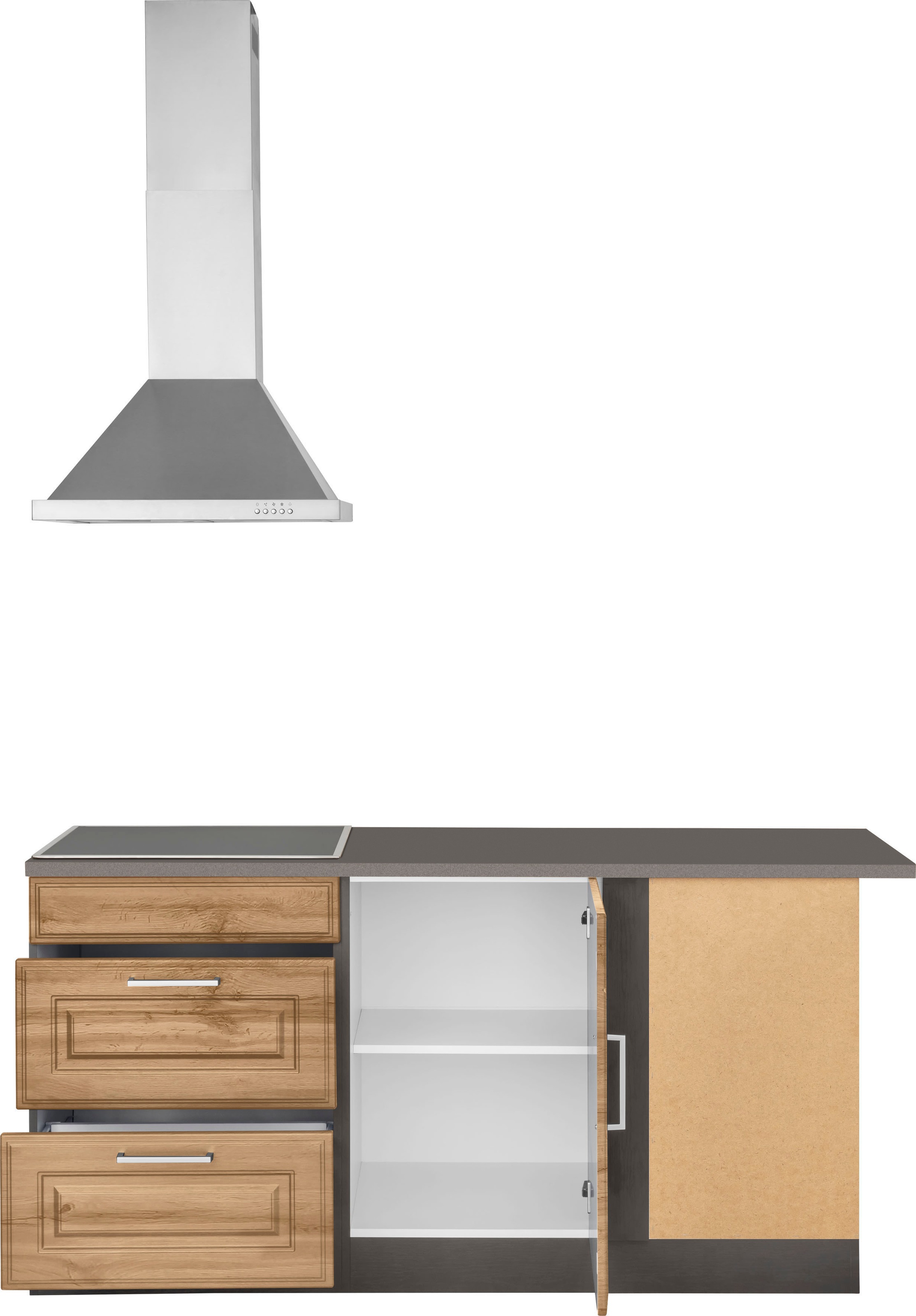 KOCHSTATION Winkelküche »KS-Stockholm«, mit E-Geräten,260 x 170 cm, mit hochwertigen MDF Fronten
