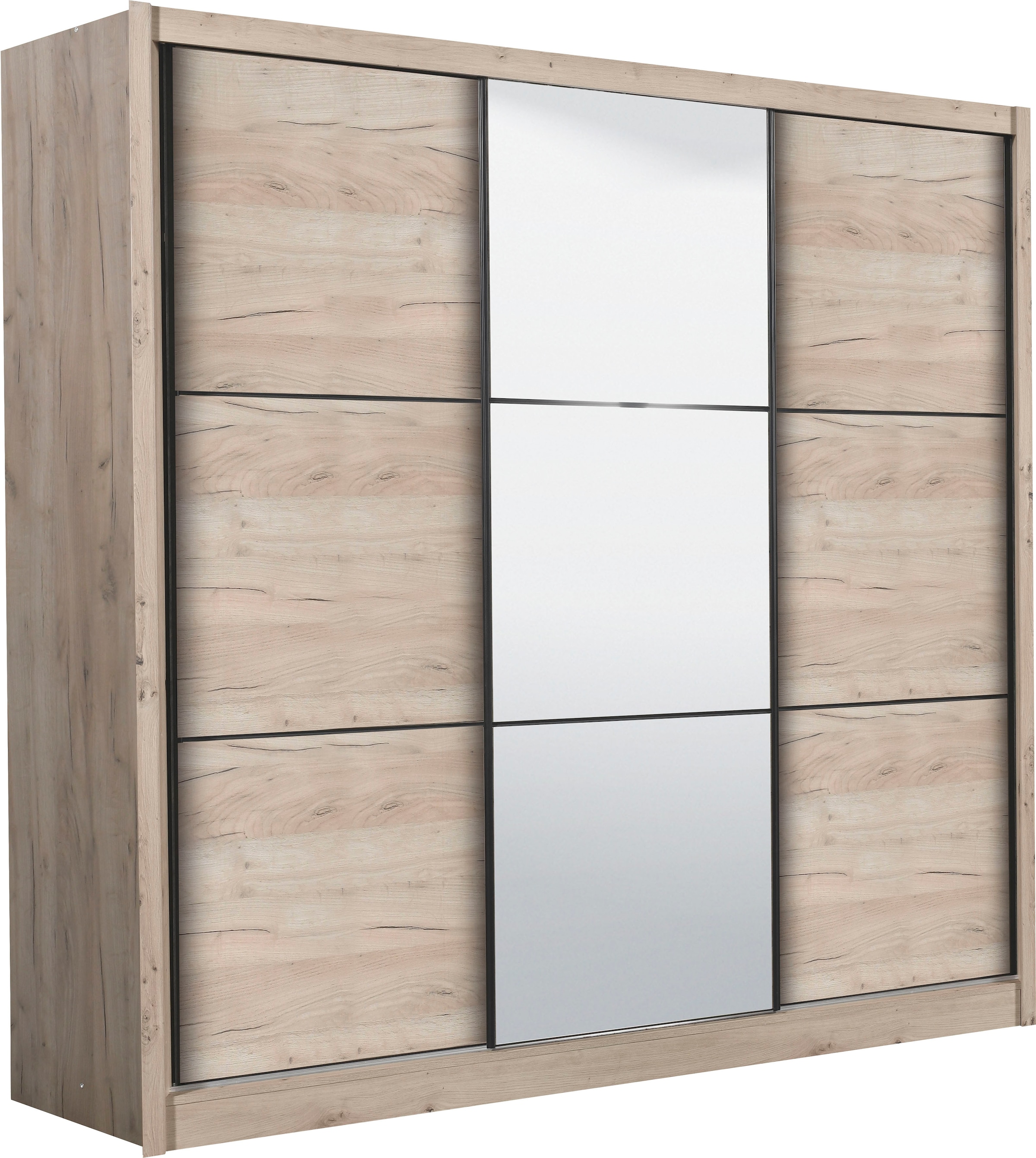 INOSIGN Schwebetürenschrank »Navara Kleiderschrank mit Spiegel Wäscheschrank Garderobe«, mit großzügiger Innenausstattung, FSC®-zertifiziert, in 3 Breiten