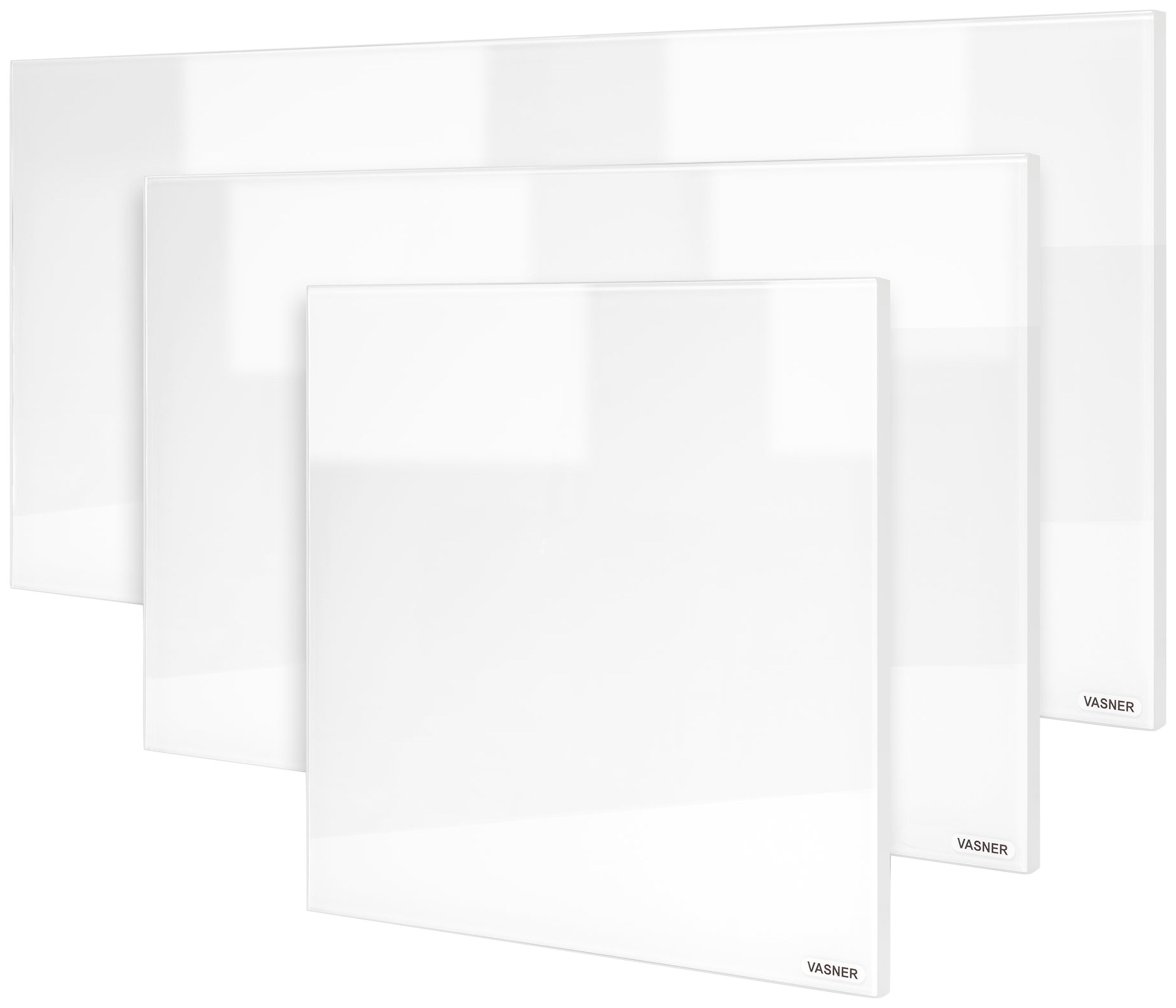 Vasner Infrarotheizung »Glas mit Rahmen weiß, 450 W, Citara G«, Infrarot Glasheizung, IP44 Bad geeignet