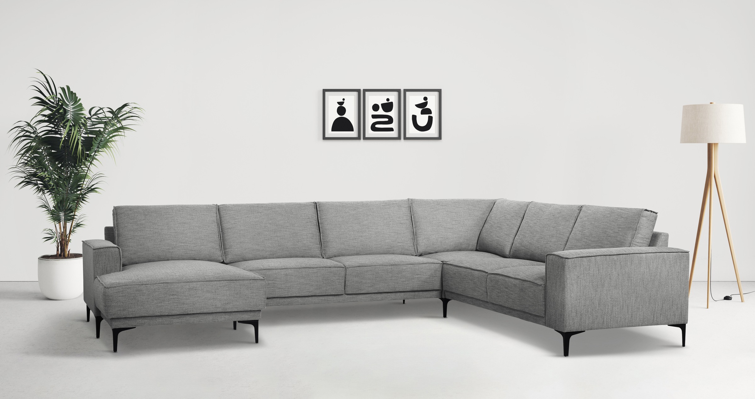 OTTO home Wohnlandschaft »XXL Sofa Oland, Struktur, Flachgewebe, Luxus-Micr günstig online kaufen