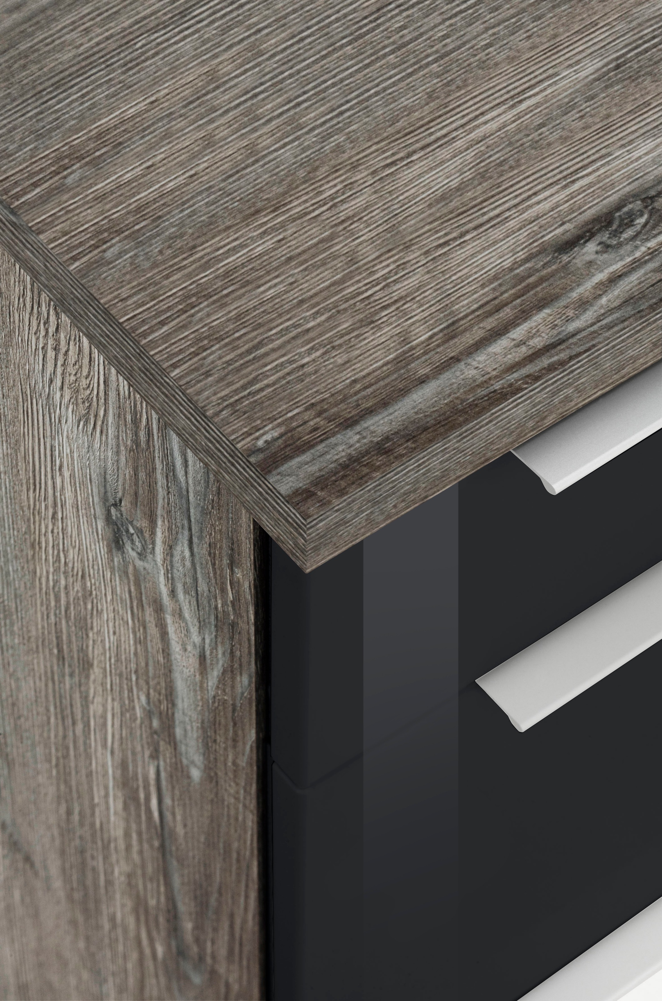 KOCHSTATION Küchenzeile »KS-Brindisi Breite 340 cm«, wahlweise mit E-Geräten und Induktion, mit MDF-Fronten und Regal