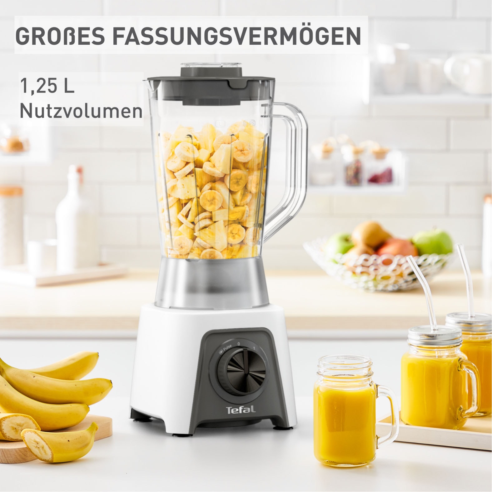 Tefal Standmixer »BL2C01 Blendeo« 450 W 1,5 Liter, 2 Geschwindigkeiten + Pulse-Funktion, Duraforce Klingen