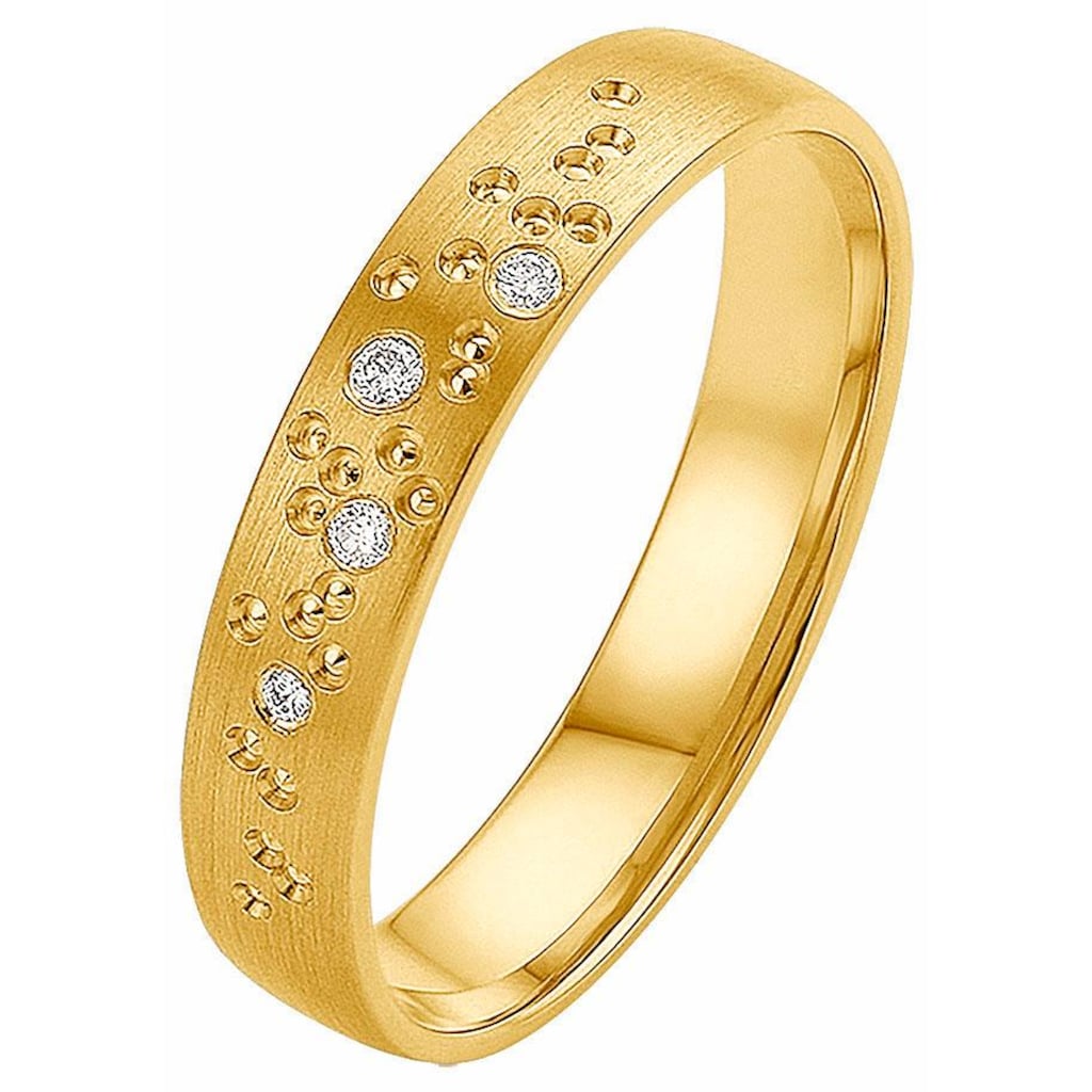 Firetti Trauring »Schmuck Geschenk Gold 375 Hochzeit Ehering "LIEBE" Sterne«