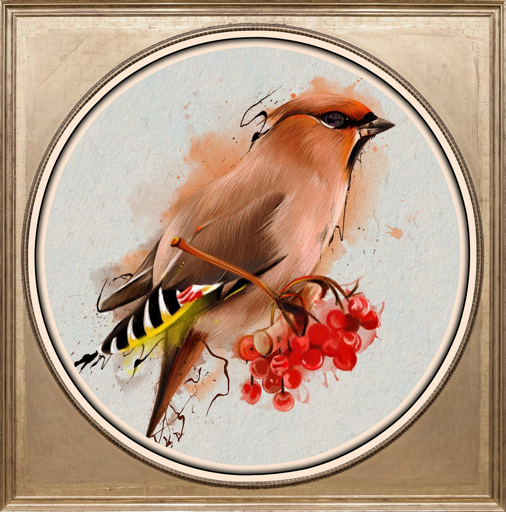 queence Acrylglasbild »Bunter Vogel I«, Kunst-Vögel-Vogelbilder-Obst-Gemäld günstig online kaufen
