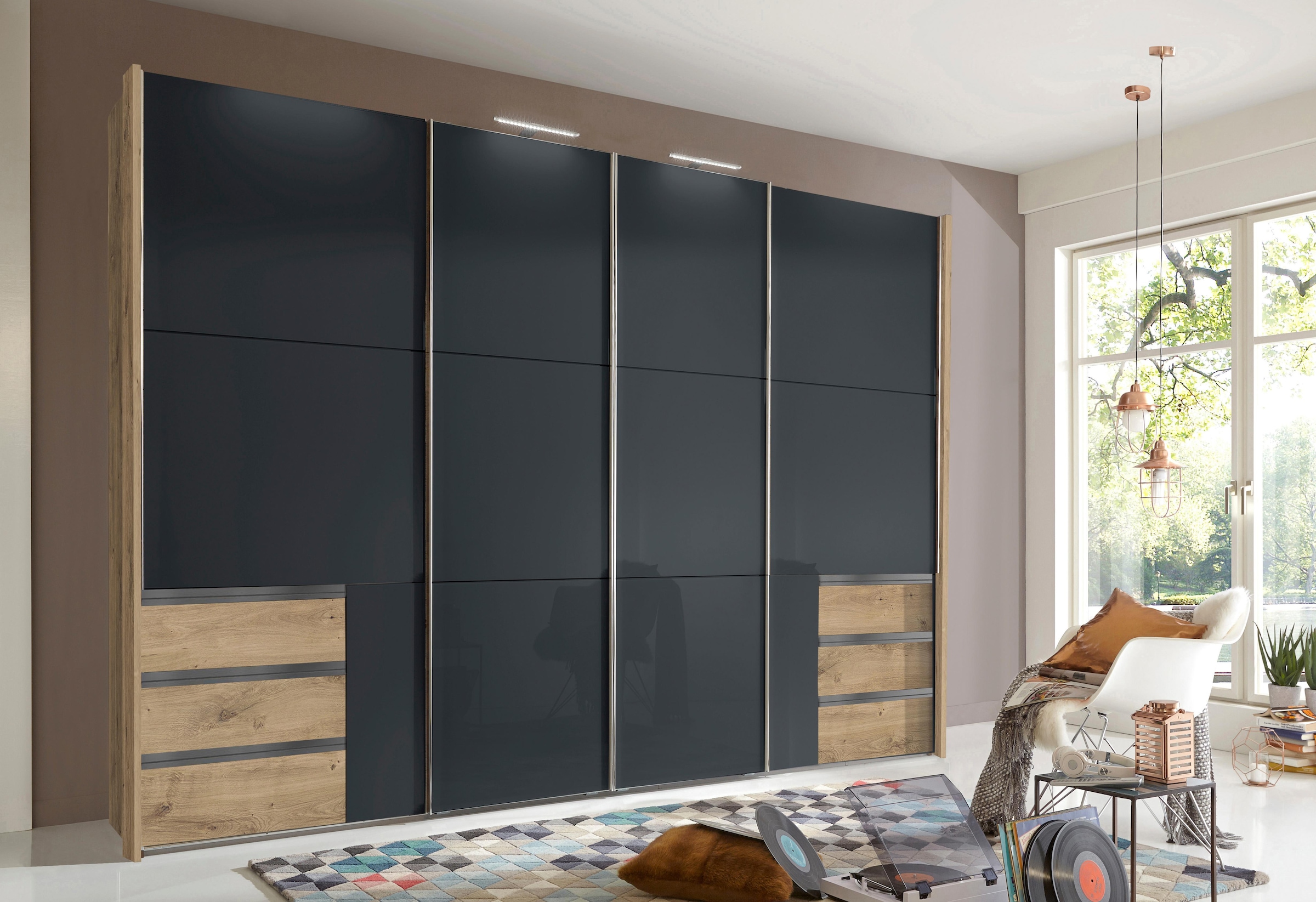 Wimex Schwebetürenschrank »Level by fresh to go« mit Glastüren und Synchronöffnung