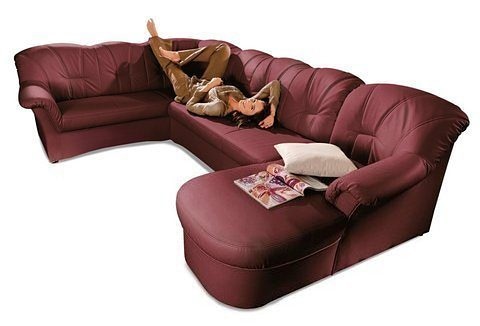 DOMO collection Wohnlandschaft »Papenburg, zeitlose Rückensteppung, elegante Formensprache, U-Form«, in großer Farbvielfalt, wahlweise mit Bettfunktion