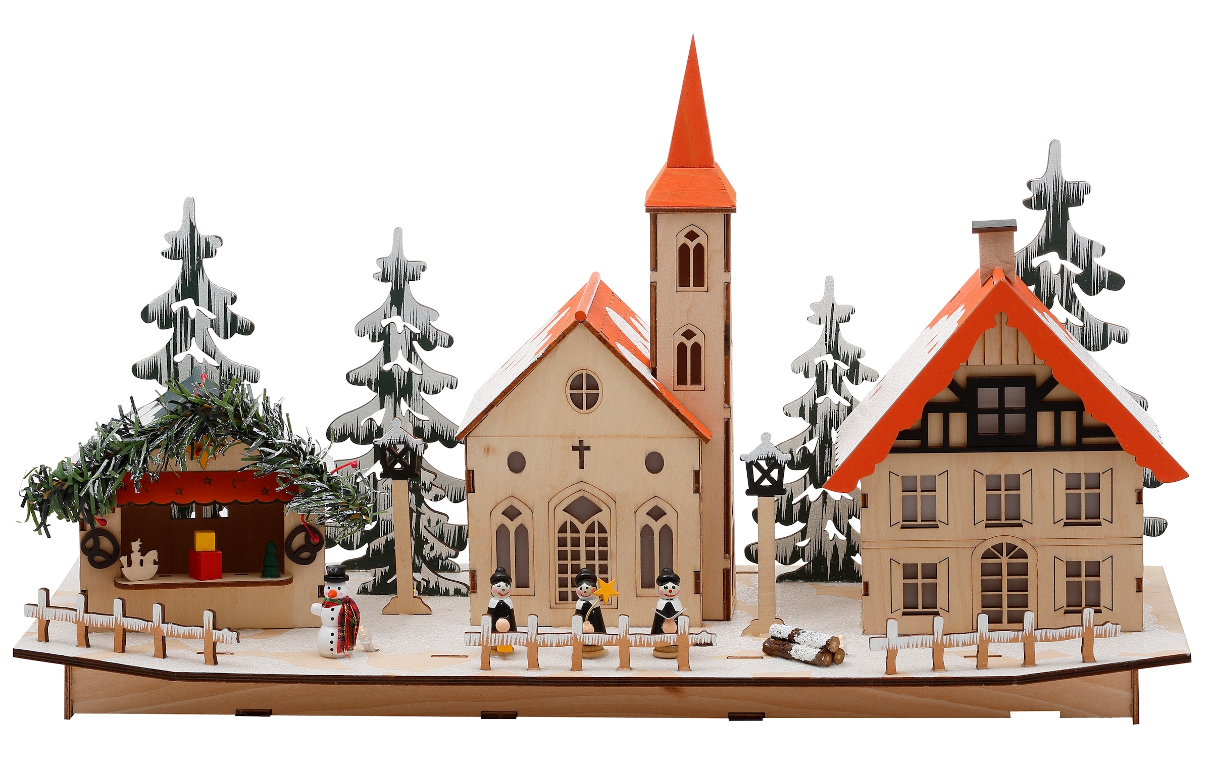 Rechnung Fensterbild 1 Kirche, flammig-flammig, kaufen beleuchtetes auf Weigla »Seiffener Weihnachtsdeko«, Dekolicht
