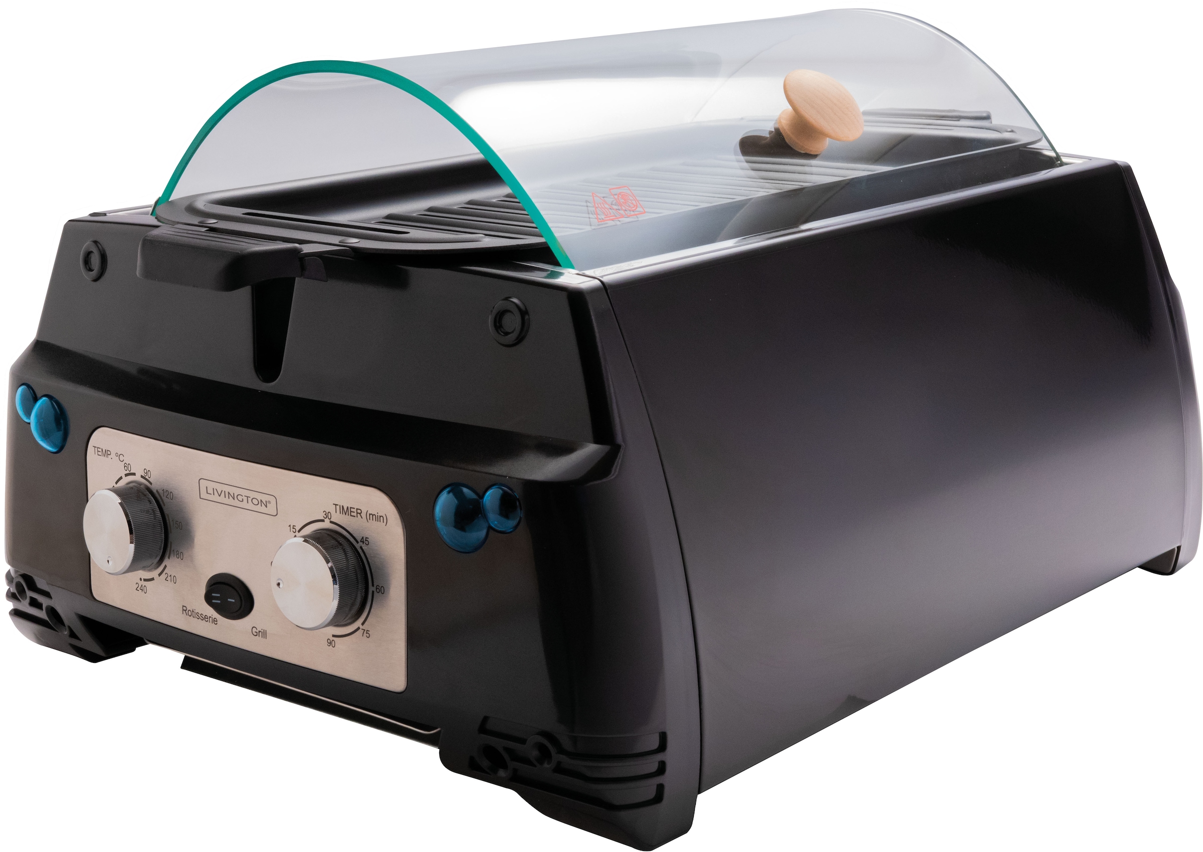 LIVINGTON Tischgrill »Rotisserie Chef«, 1780 W, 2in1 Dreh- & Plattengrill