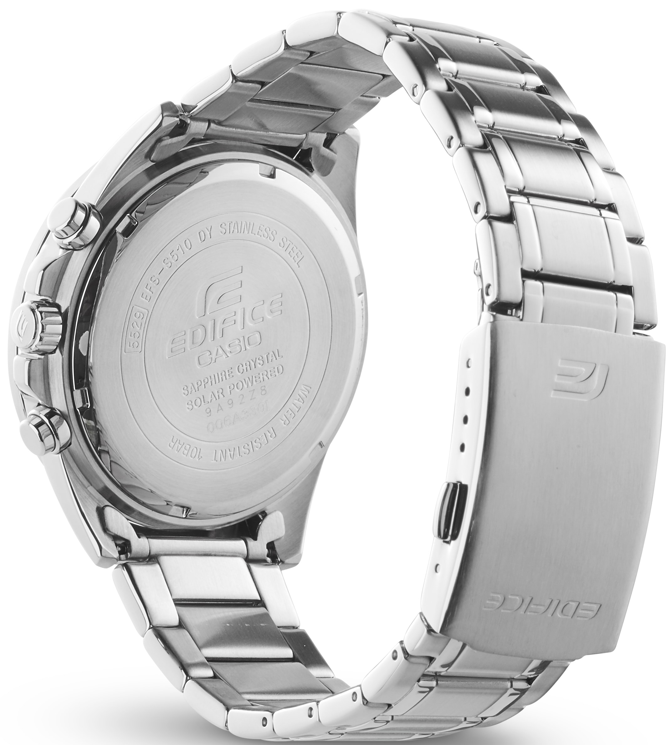 CASIO EDIFICE Chronograph, Solaruhr, Armbanduhr, Herrenuhr, Saphirglas, Edelstahlarmband