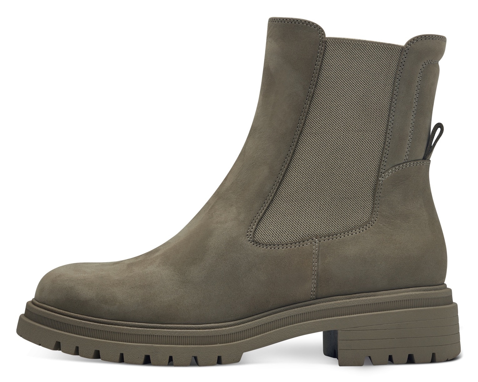 Tamaris Chelseaboots, Blockabsatz, Combat-Boots, Stiefelette mit Stretcheinsatz