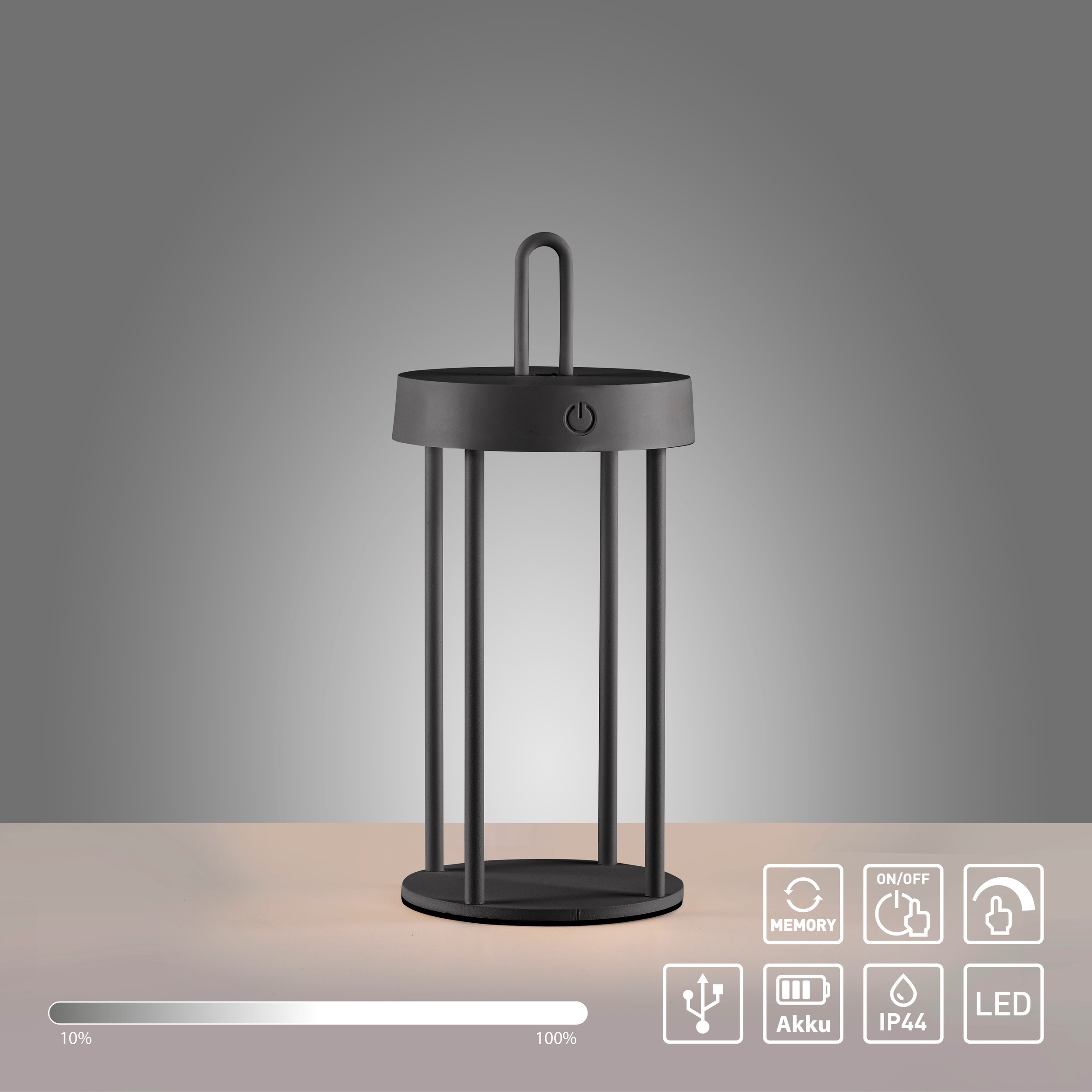 JUST LIGHT Tischleuchte »ANSELM«, 1 flammig, Leuchtmittel LED-Modul | LED fest integriert, Akkuleuchte