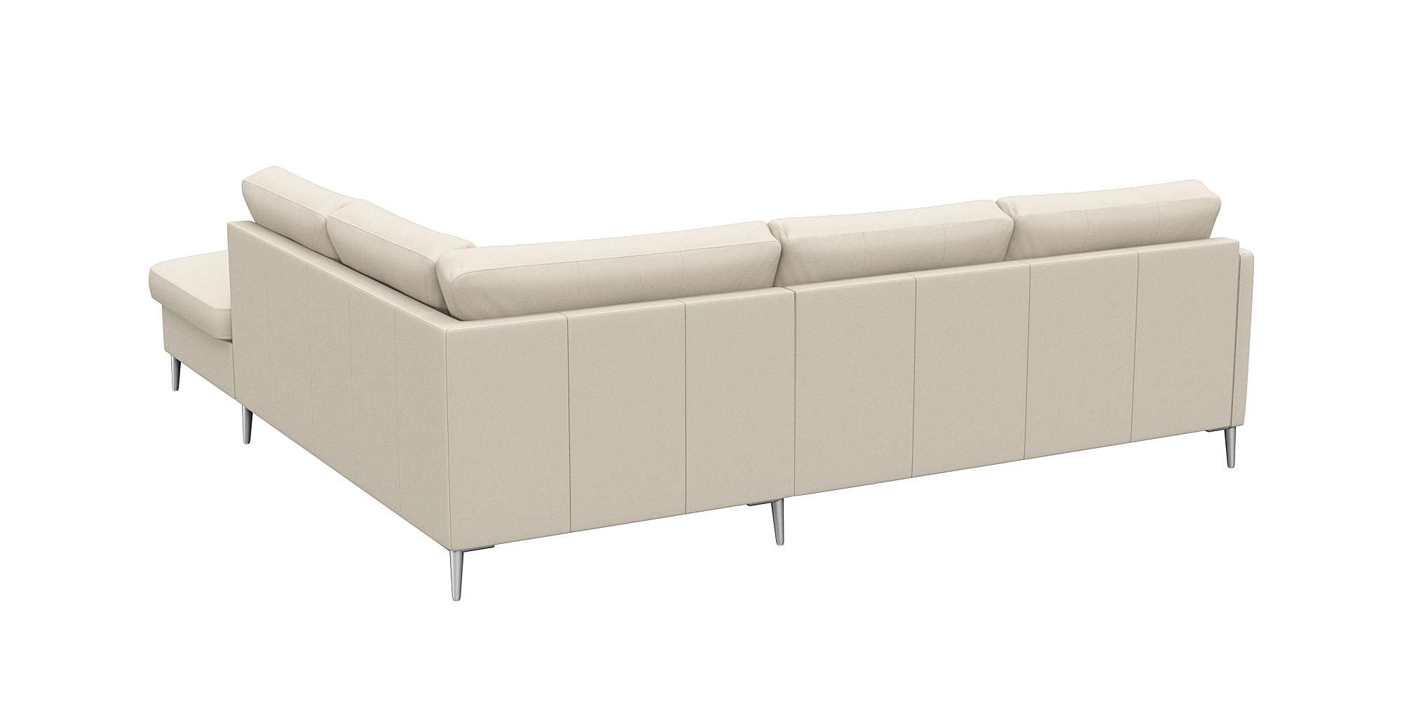 FLEXLUX Ecksofa »Fiore, L-Form«, schmale Armlehnen, Füße alufarben, B/T 234/225 cm, Kaltschaum im Sitz