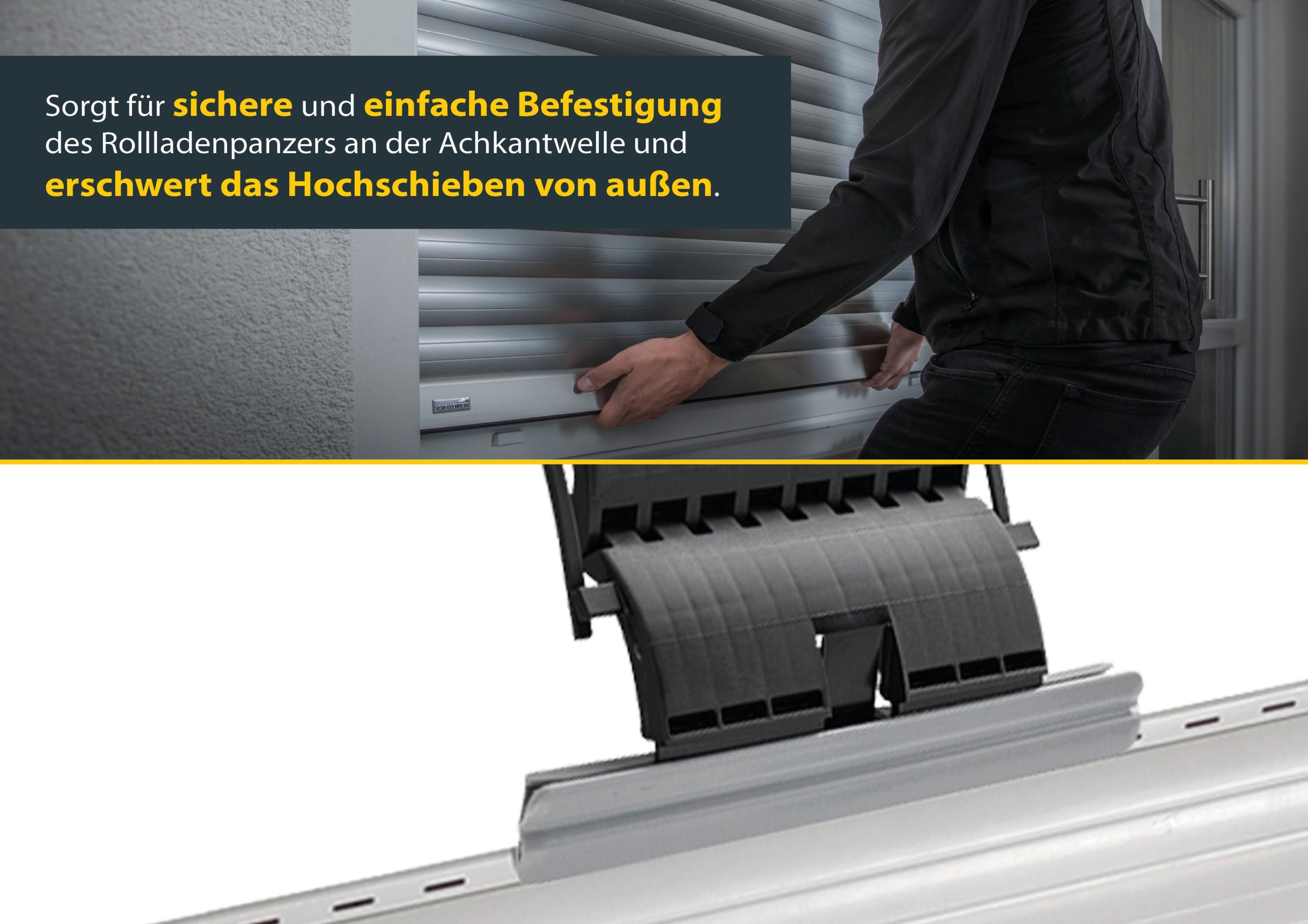 SCHELLENBERG Rollladensicherung »Universal Hochschiebesicherung, feste Wellenverbinder«, (Set, 2 tlg.), Rollladen-Sicherung, System Mini und Maxi, einbruchshemmend