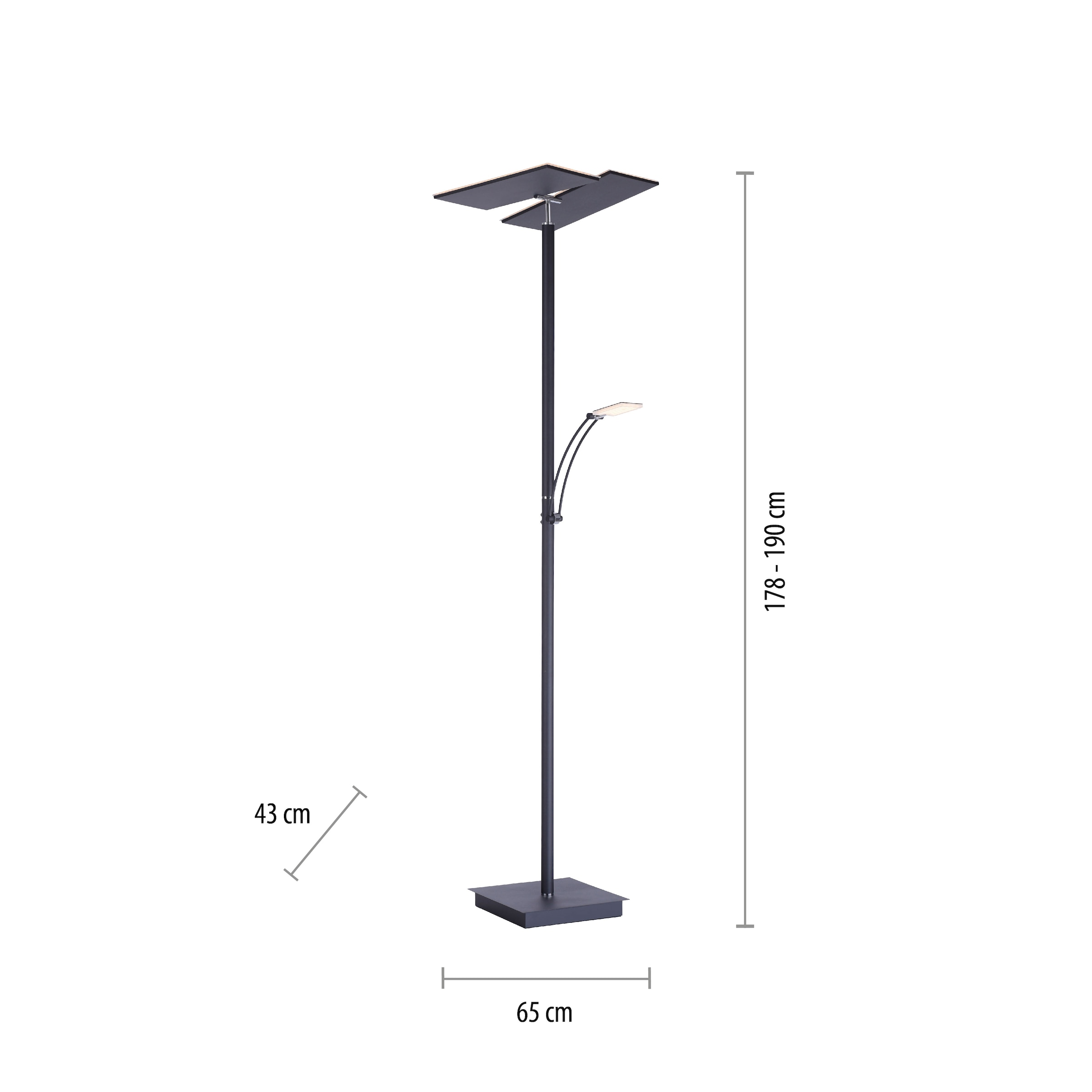Paul Neuhaus Stehlampe »ARTUR«, 2 flammig, Leuchtmittel LED-Board-LED-Board | LED fest integriert-LED fest integriert, LED, CCT - tunable white, dimmbar über Tastdimmer, getrennt schaltbar