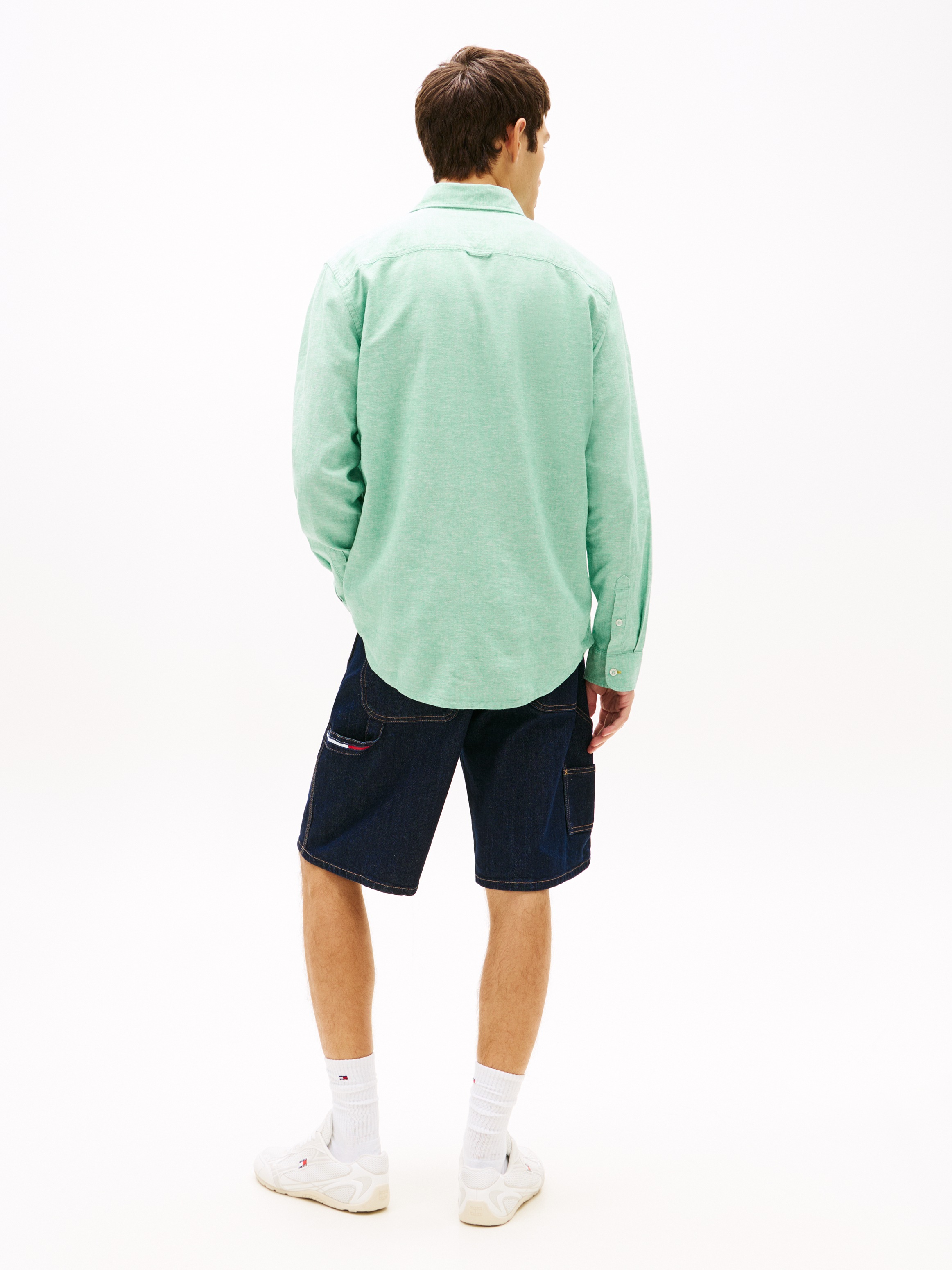 Tommy Jeans Langarmhemd »TJM REGULAR LINEN BLEND« Regular fit mit Hemdkragen