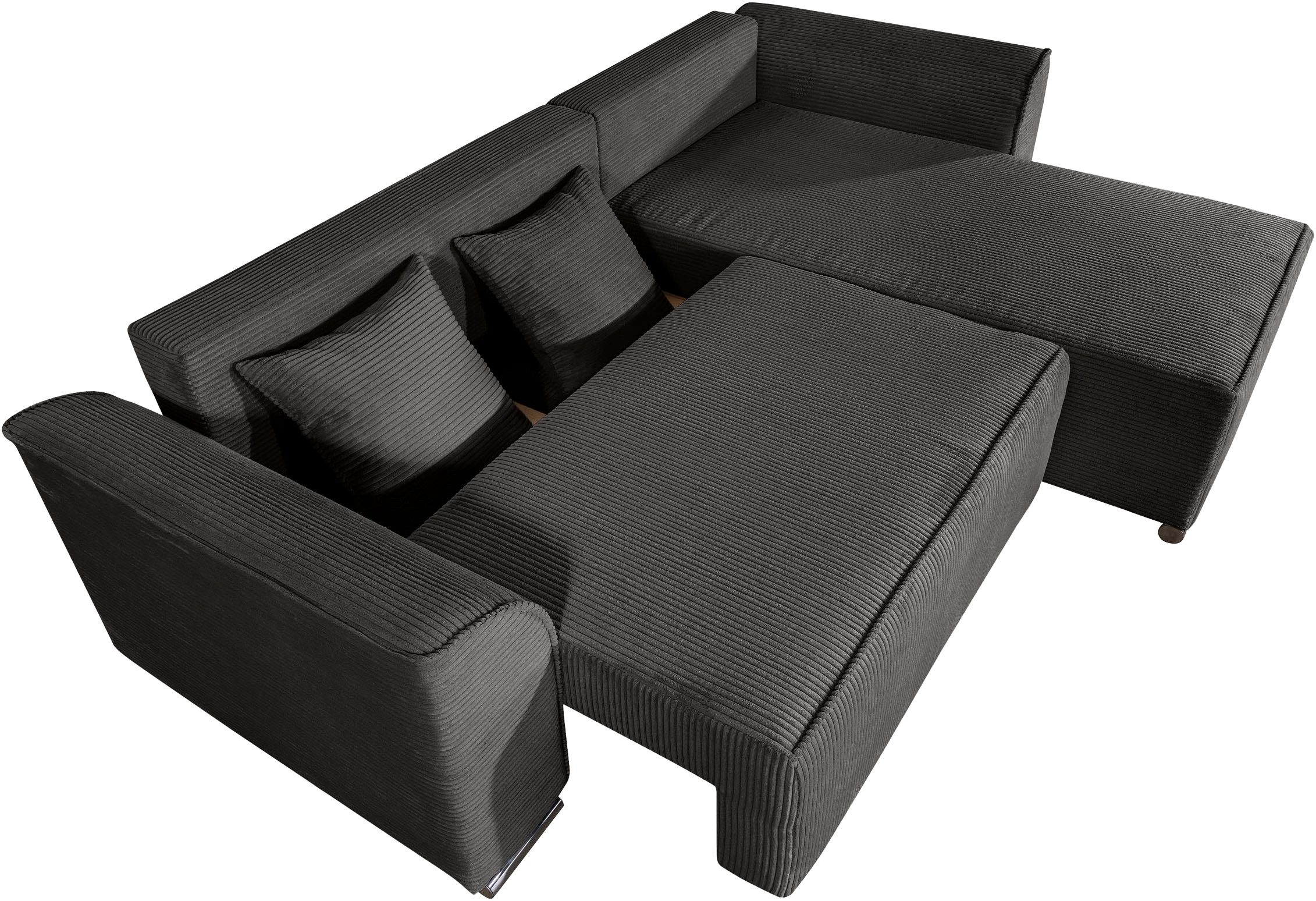 COLLECTION AB Ecksofa »Sara L-Form, B: 236 cm, Schlaffunktion, Bettkasten, optional Topper« Bonnellfederkern, Liegefl. 116x190 cm, Couch als Schlafsofa