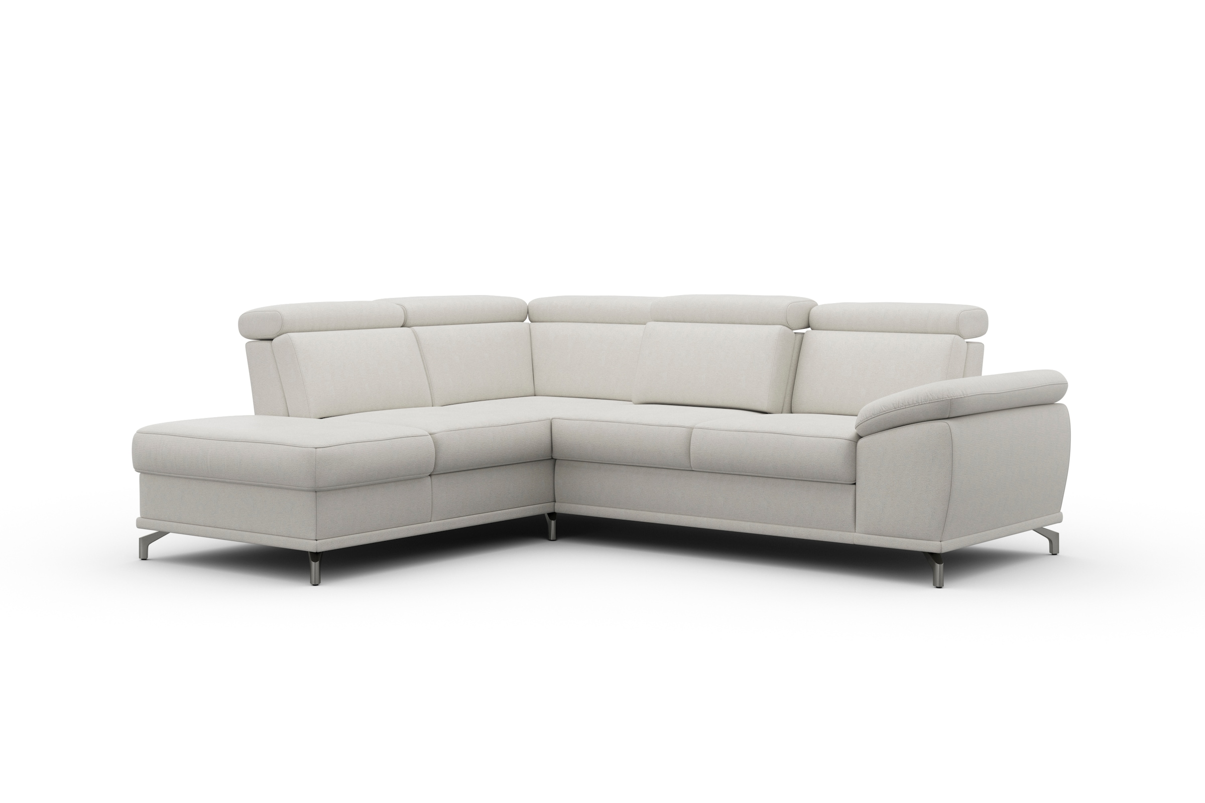sit&more Ecksofa »Cabrio L-Form, mit Sitztiefenverstellung, Arm- und Kopfteilverstellung«, 3 Nierenkissen, Federkern, optional Bettfunktion und Stauraum