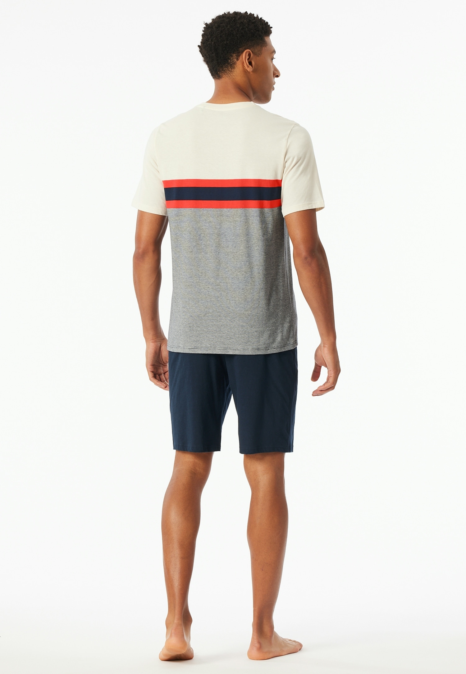 Schiesser Shorty »"Casual Nightwear"«, (2 tlg.), Shorts in Uni mit Bindeband am Bund