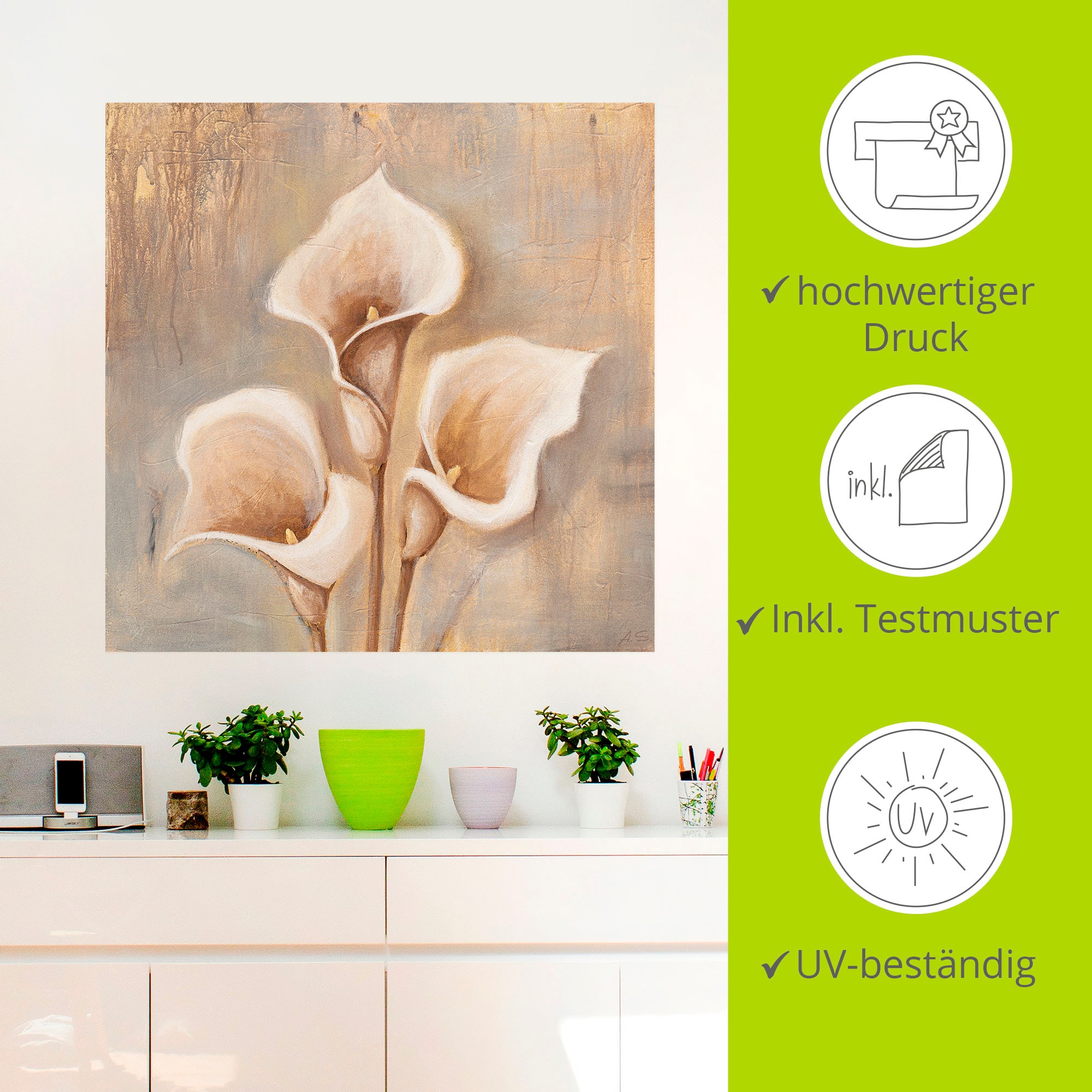 Artland Wandbild »Antike Blüten«, Blumen, (1 St.), als Alubild, Outdoorbild, Leinwandbild, Poster, Wandaufkleber