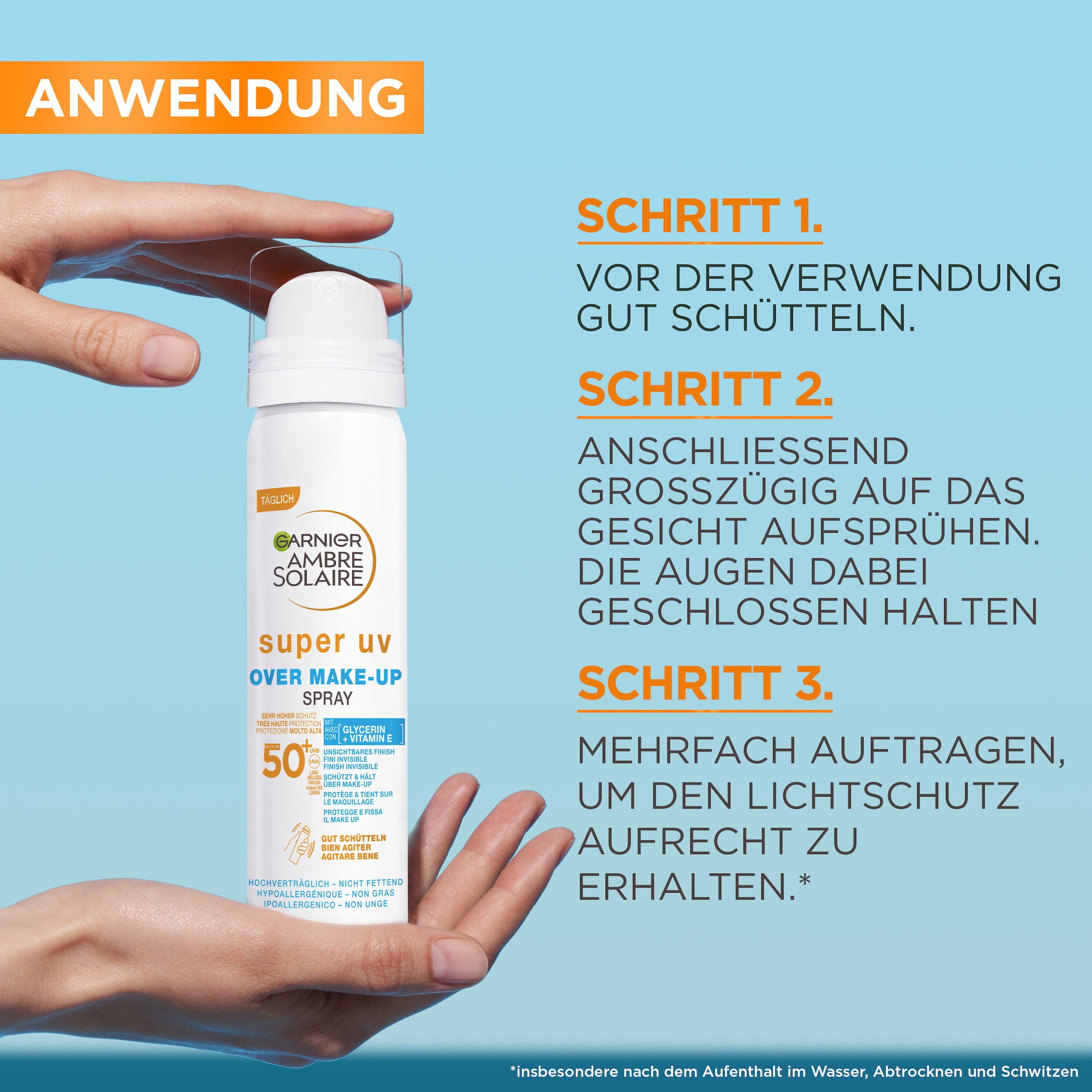 GARNIER After Sun-Spray »Garnier Ambre Solaire Super UV Over Make-up Spray«