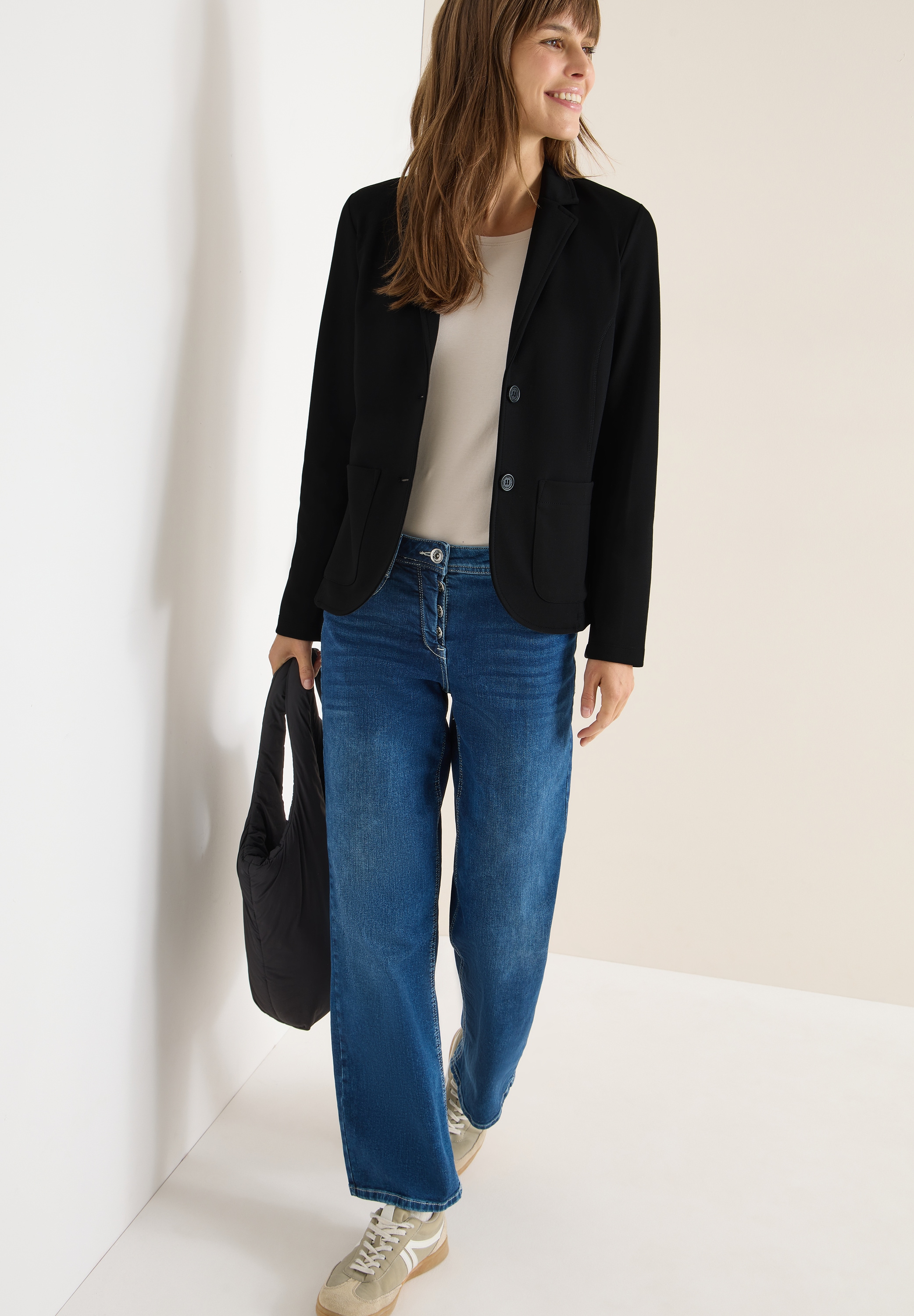 Cecil Sweatblazer mit Reverskragen und Knopfleiste