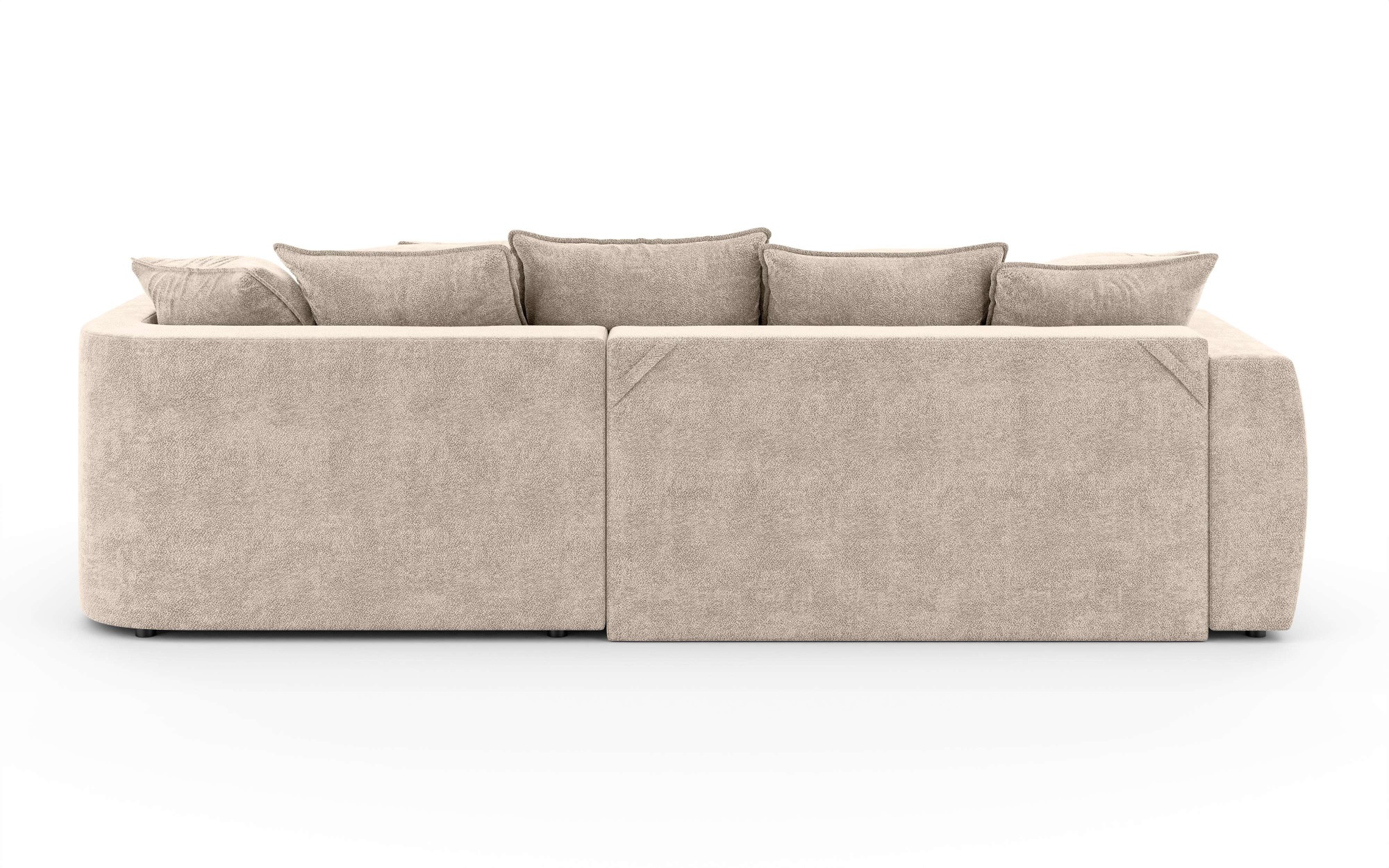 INOSIGN Ecksofa »Kahekili, Schlafsofa mit Bettkasten, Maße B/T/H: 255/181/90/ cm«, L-Form mit Wellenunterfederung, 7 Rückenkissen und 2 Zierkissen