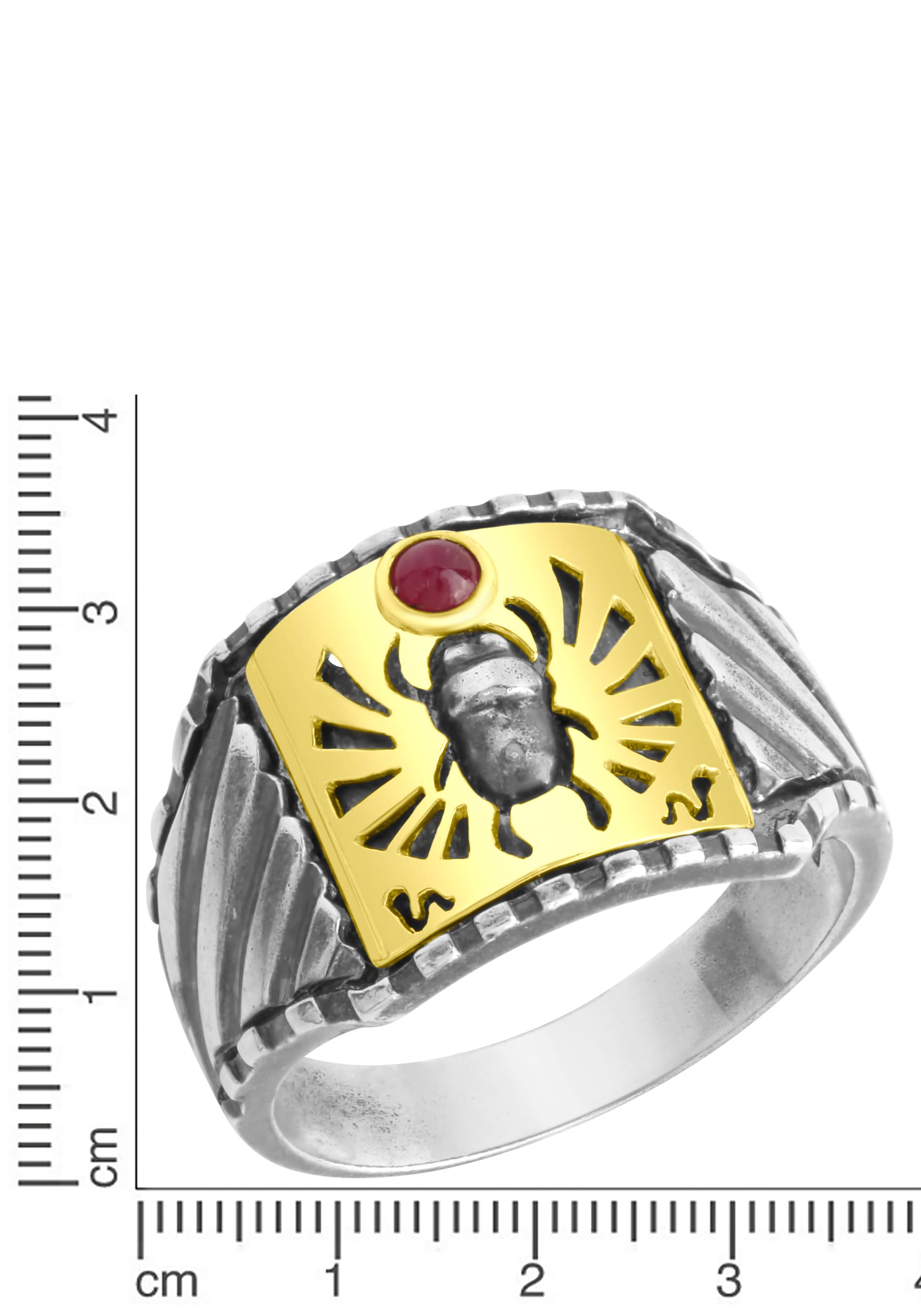 Firetti Silberring »Schmuck Geschenk Gold 375 Fingerring Skarabäus«, mit Rubin