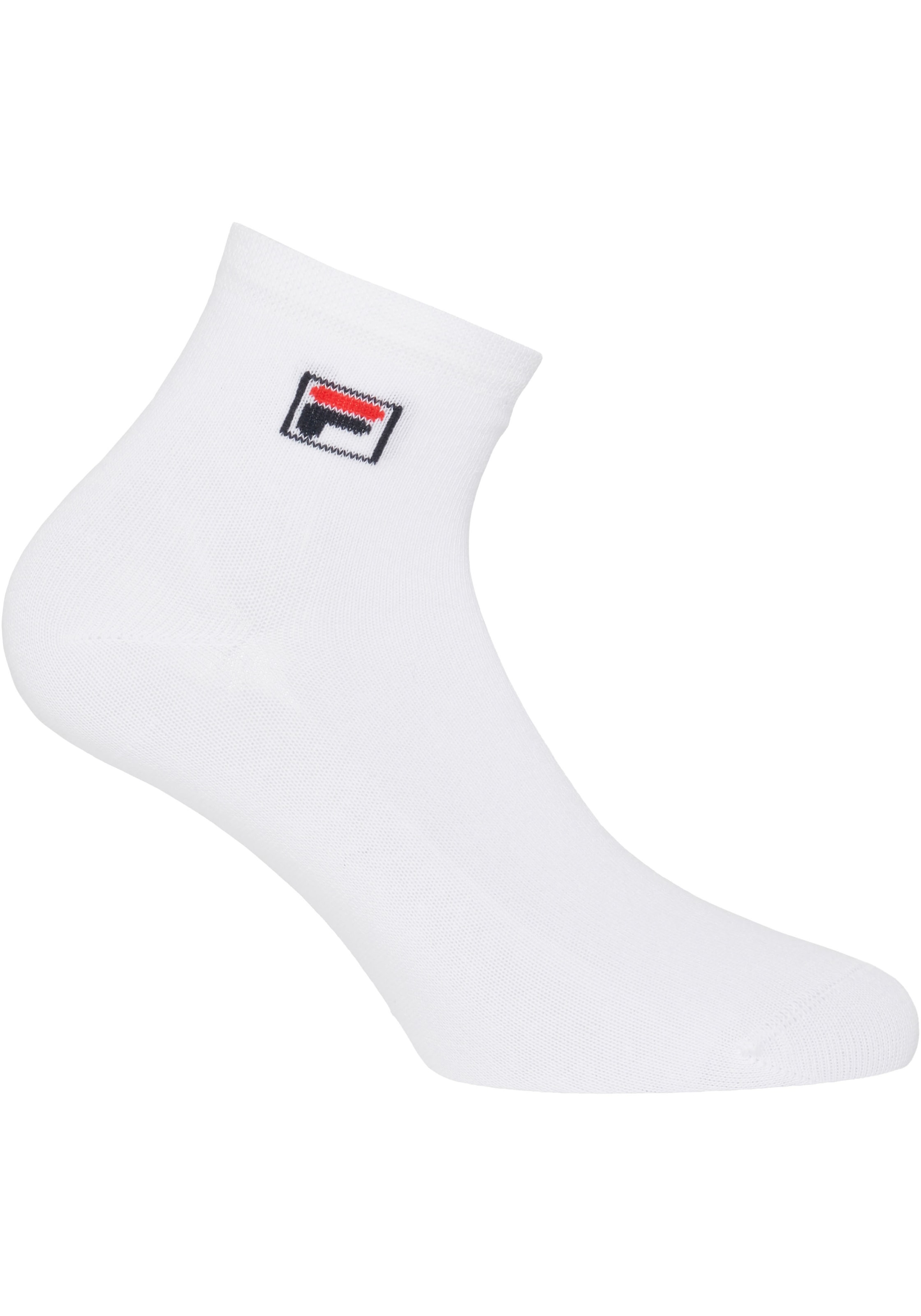 Fila Kurzsocken »UNISEX QUARTER PLAIN SOCKS«, (3 Paar), mit eingestrickem Logo