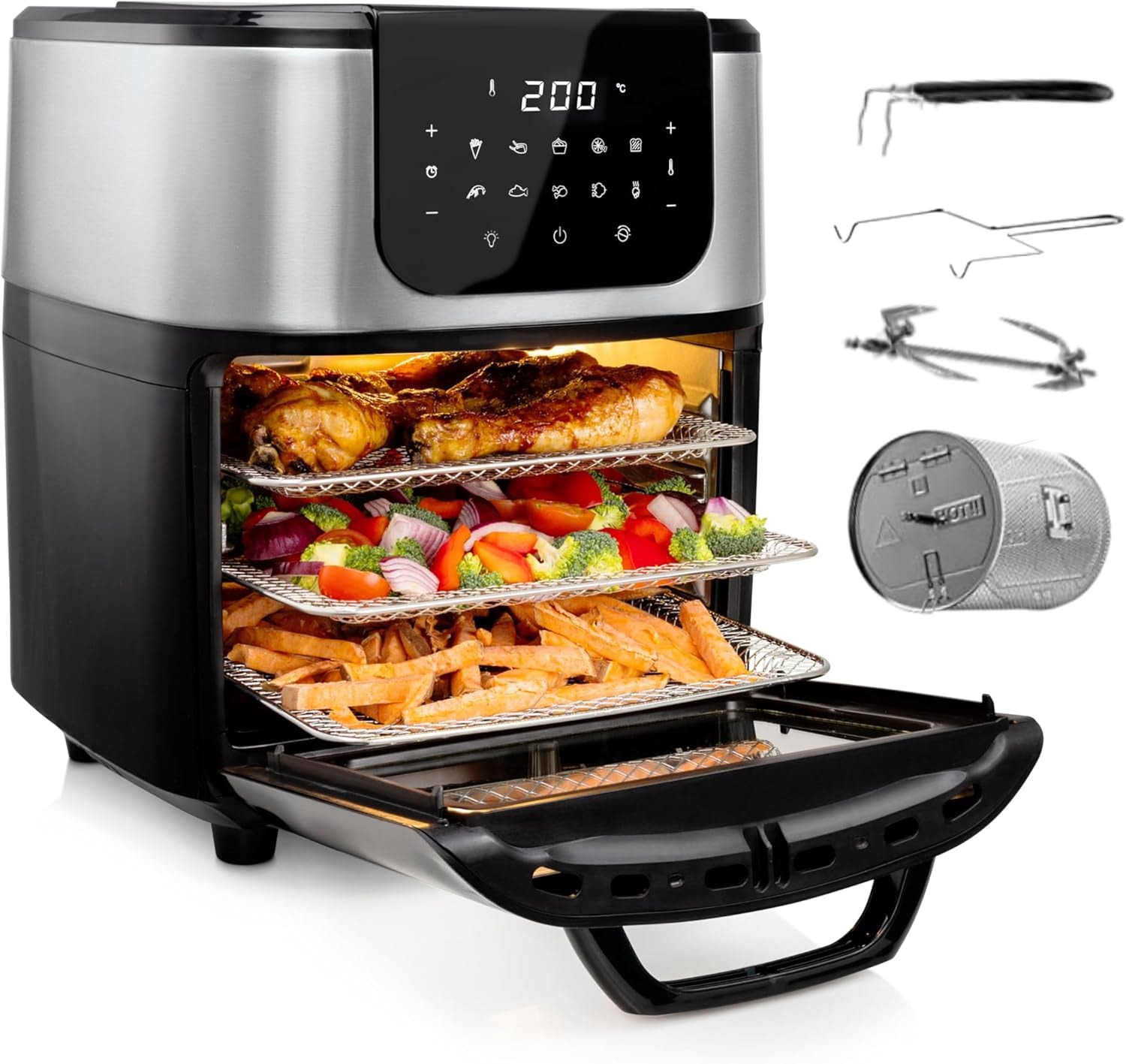 PRINCESS Heißluftfritteuse »182075«, 1800 W, Fassungsvermögen 11 l, inkl. R günstig online kaufen