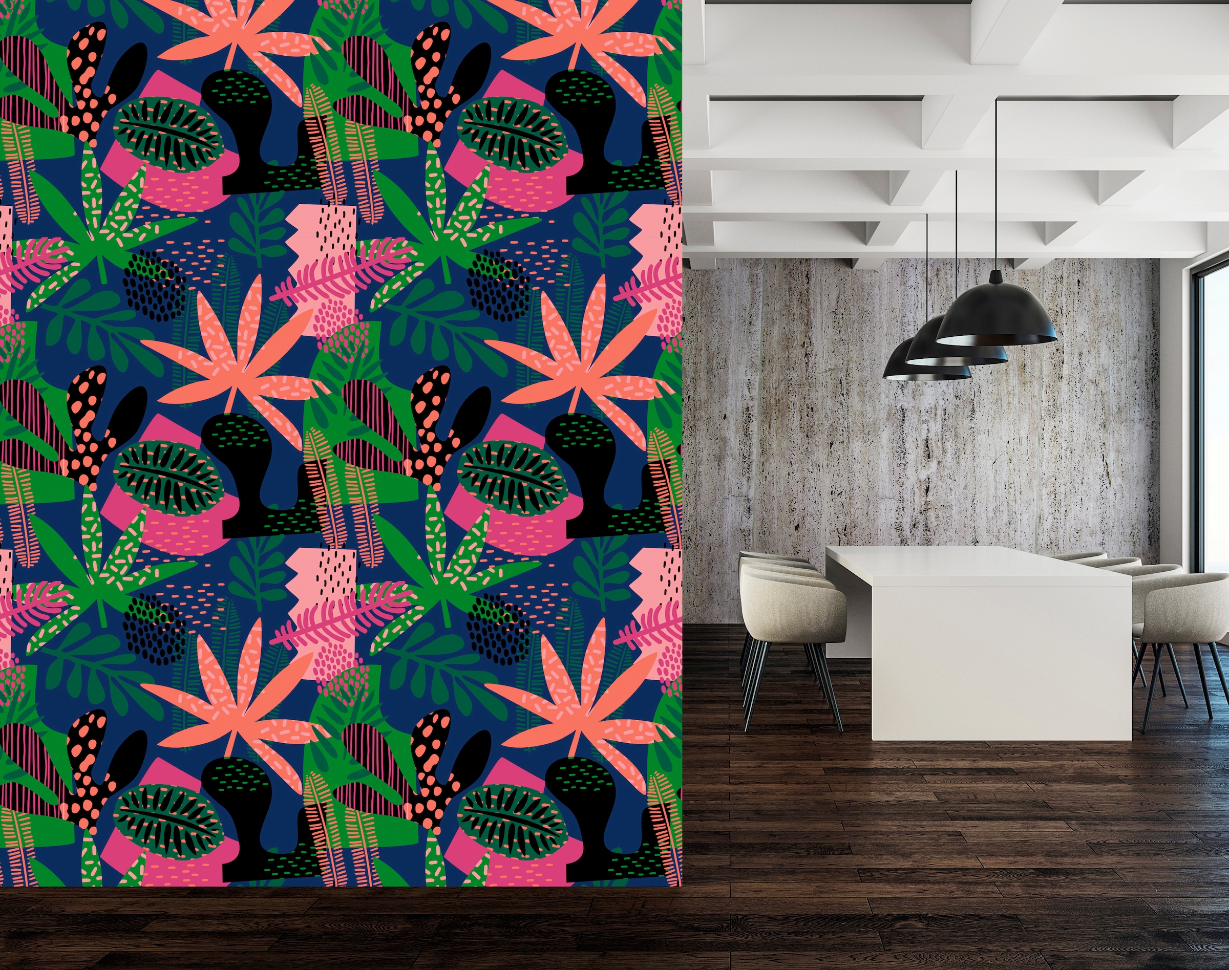 queence Vinyltapete »Lana«, bedruckt-Motiv-botanisch-floral-gemustert-natürlich, 90x250cm, selbstklebend, kinderleichte Anbringung, Sticker