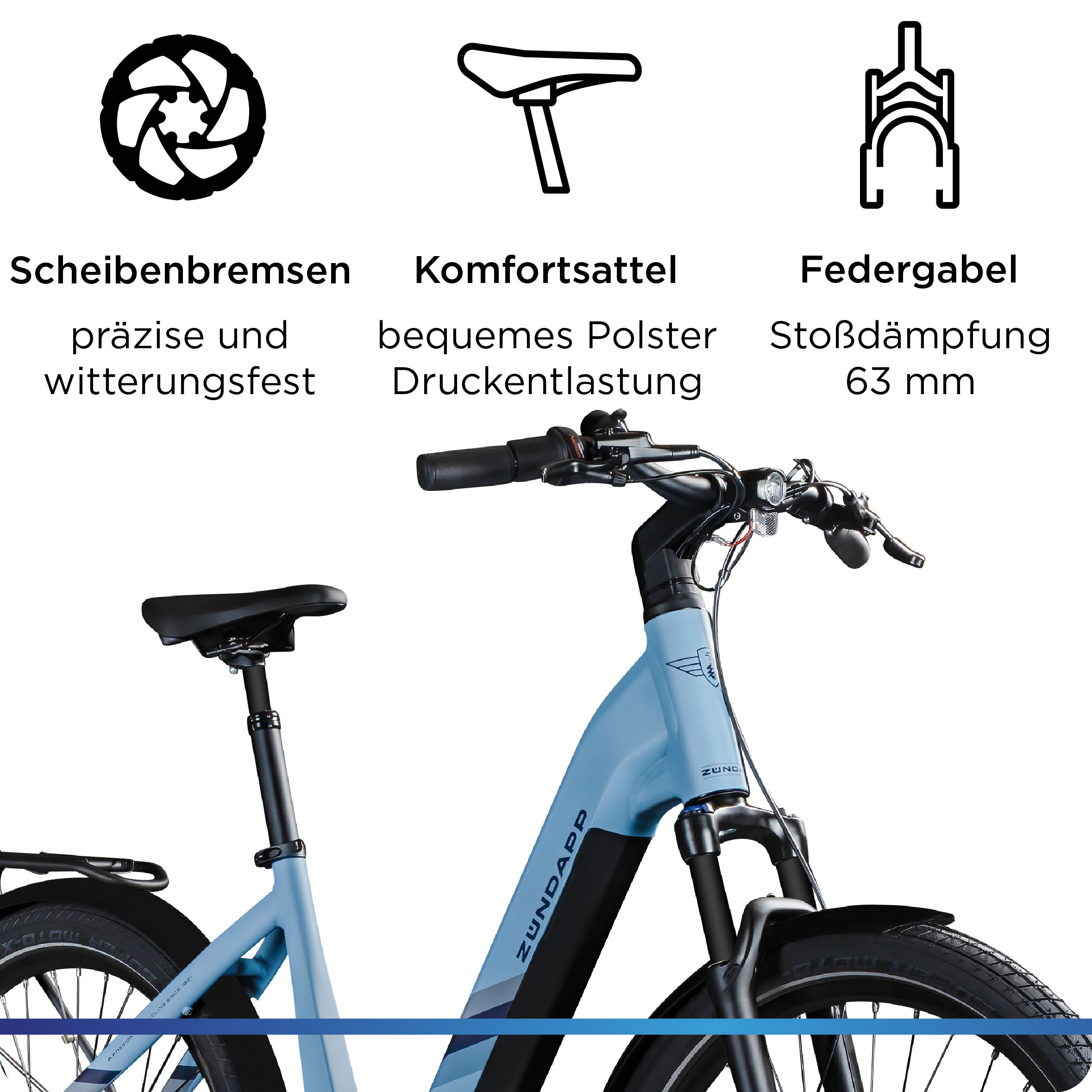 Zündapp »X800« 7 Gang Nabenschaltung Mittelmotor 250 W Pedelec, Elektrofahrrad für Damen und Herren
