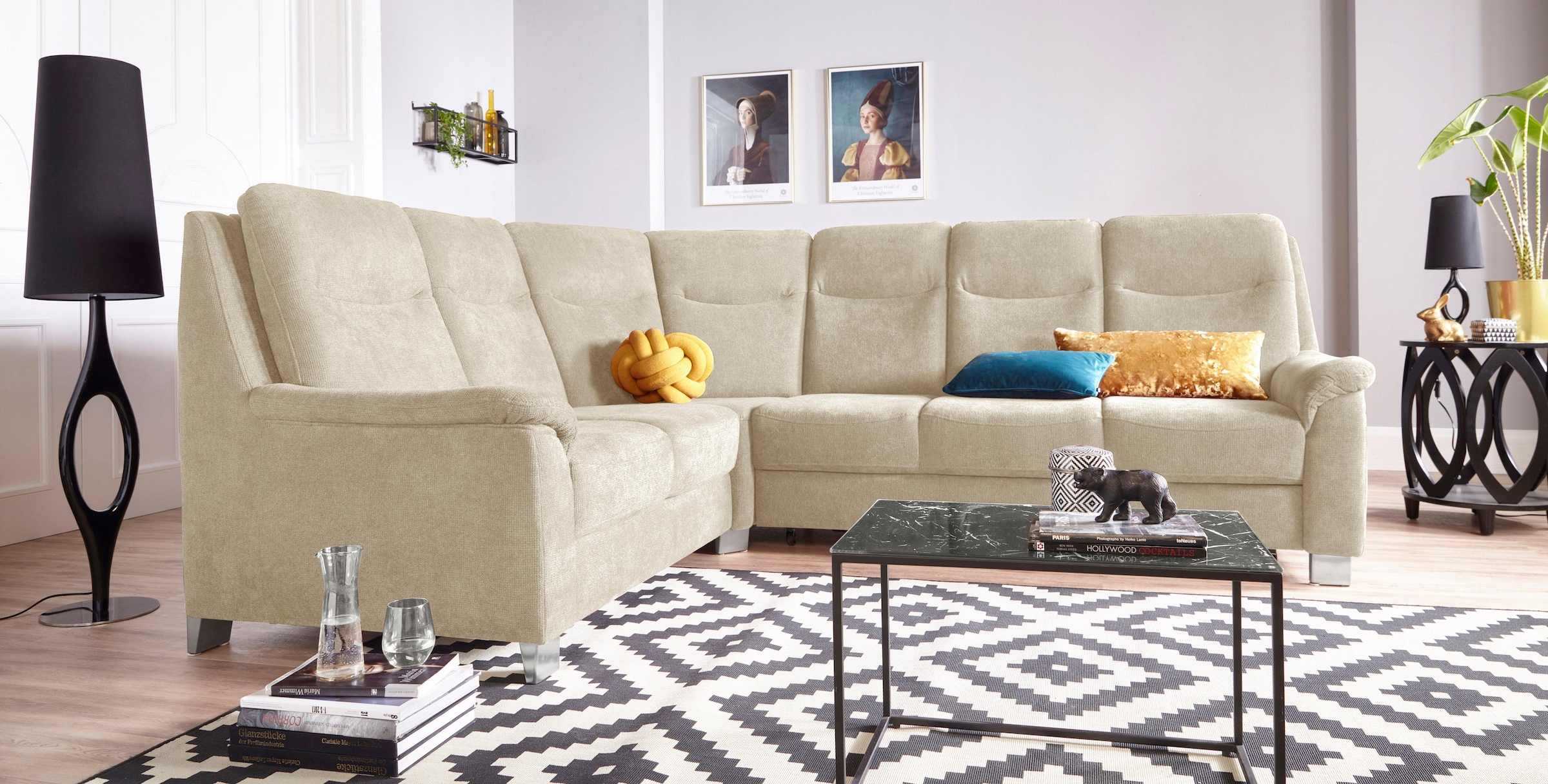 sit&more Ecksofa »Boccaccio L-Form«, mit Federkern und Kopfteilverstellung, wahlweise mit Bettfunktion