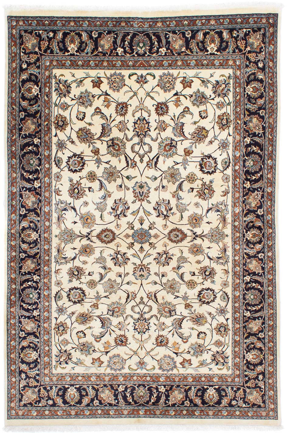 morgenland Wollteppich »Kaschmar Blumenmuster Beige 284 x 199 cm«, rechteck günstig online kaufen