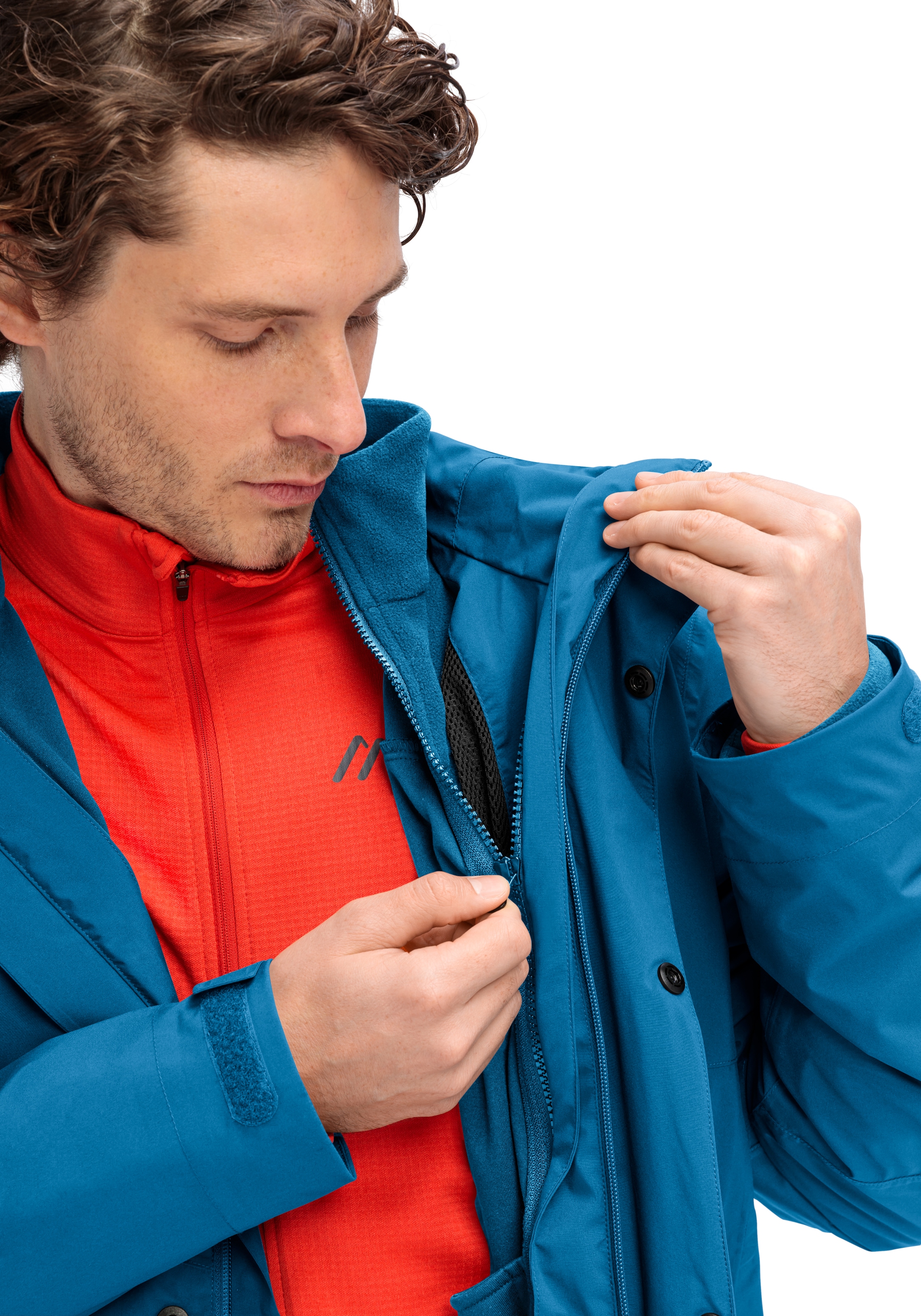 Maier Sports Funktionsjacke »Metor 3in1 M«, Herren 3-in-1 Jacke, Outdoorjacke wind/wasserdicht, RV-Taschen und Kapuze