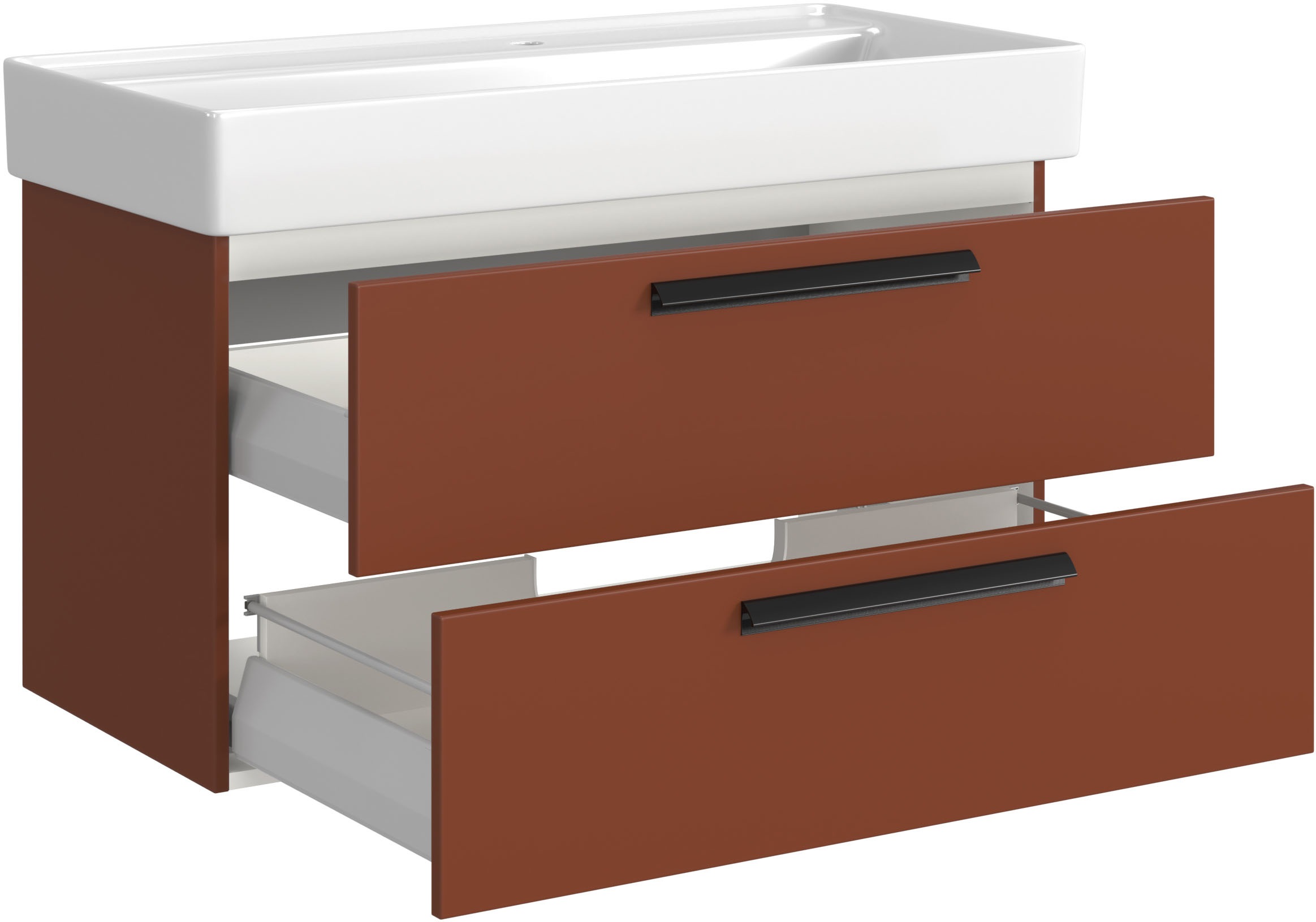 welltime Badmöbel-Set »SALVADA, 2tlg-Set, gedämpfte Scharniere, Softclose, Keramikbecken« Maße (B/T/H): 100/47,5/200 cm, 