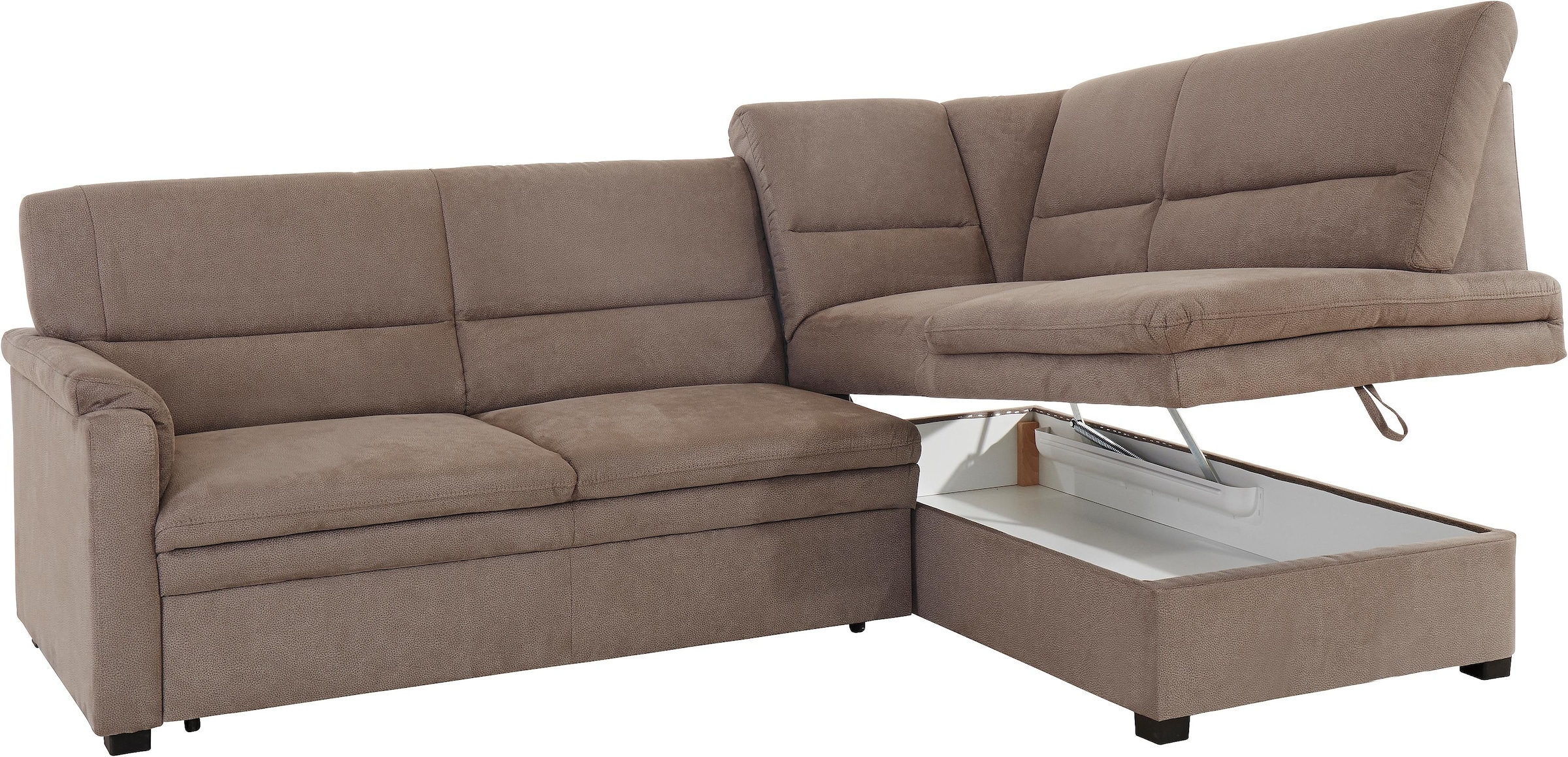 sit&more Ecksofa »Pisa L-Form«, mit Federkern, wahlweise mit Bettfunktion